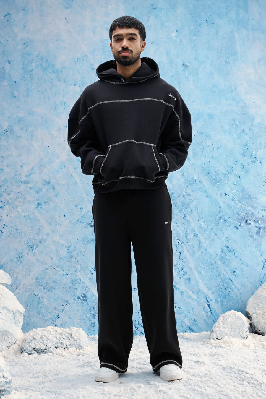 Black Contrast Stitch Sweatpant