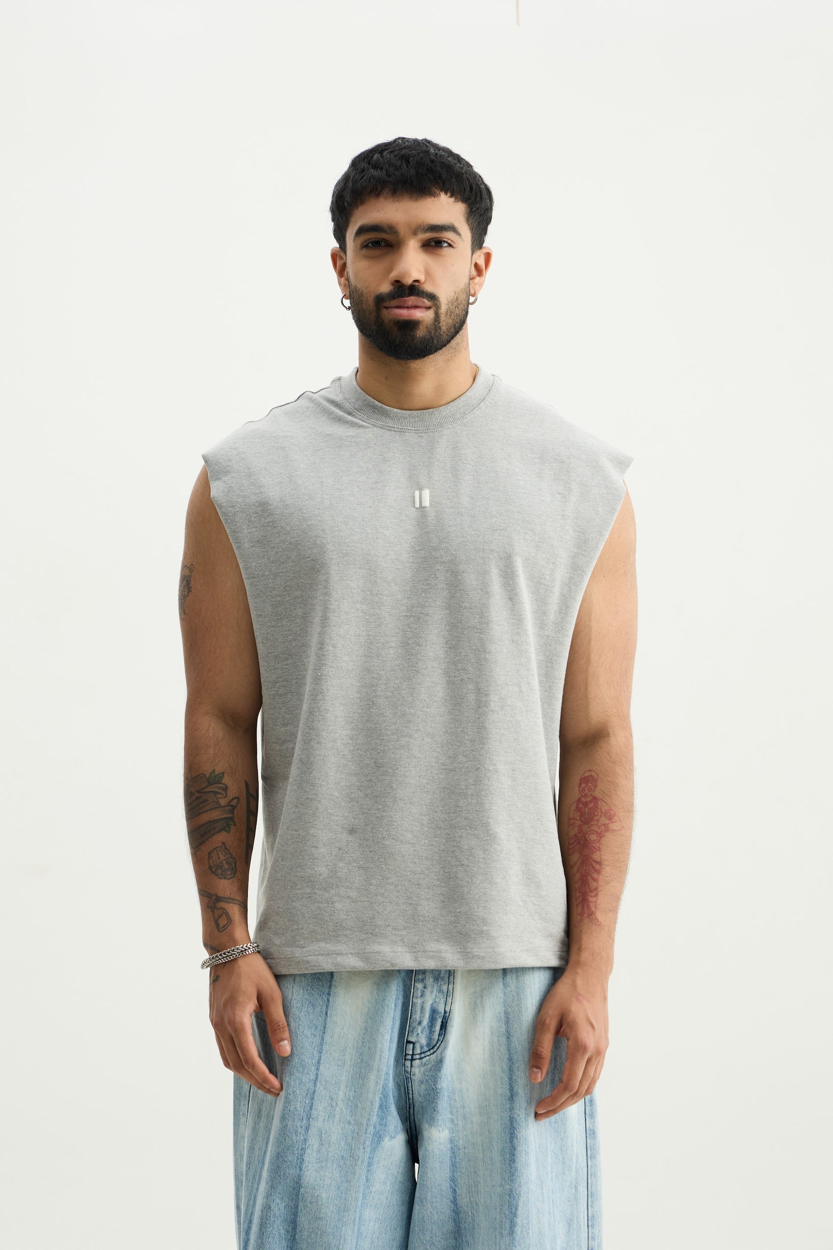 Grey Melange Solid Vest - image 6