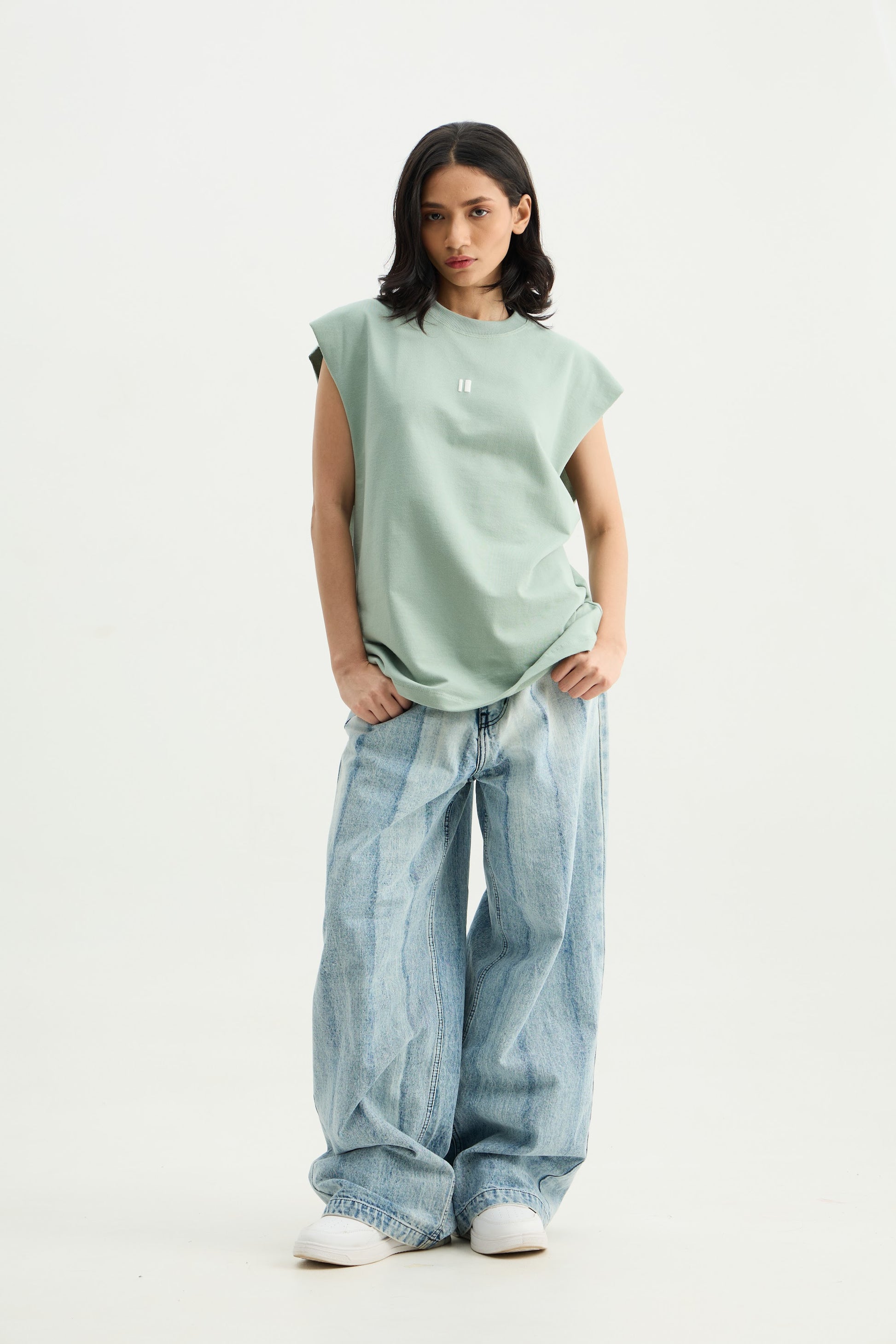 Chapter2Drip Mint-Green solid vest — view 3