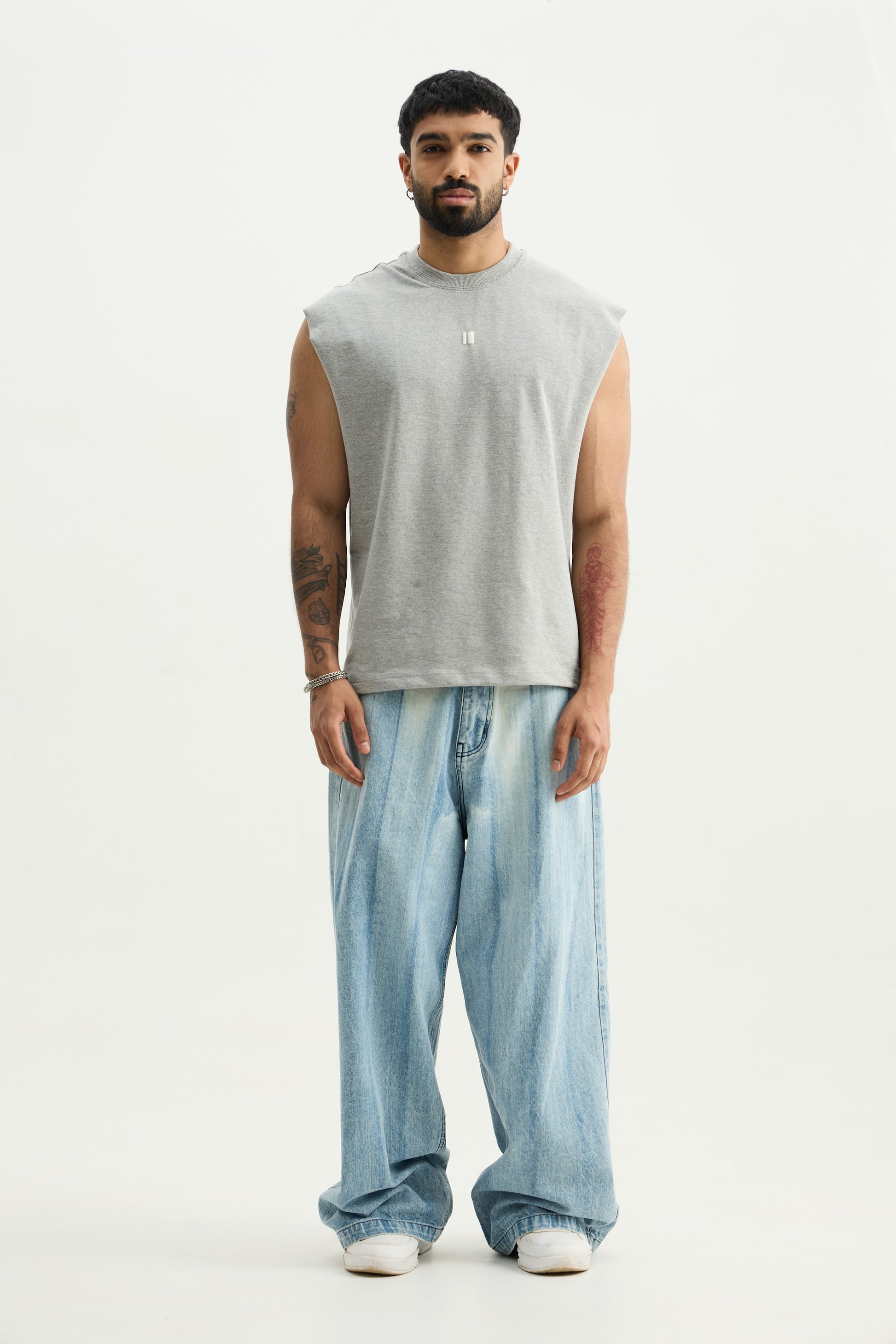 Grey Melange Solid Vest - image 5