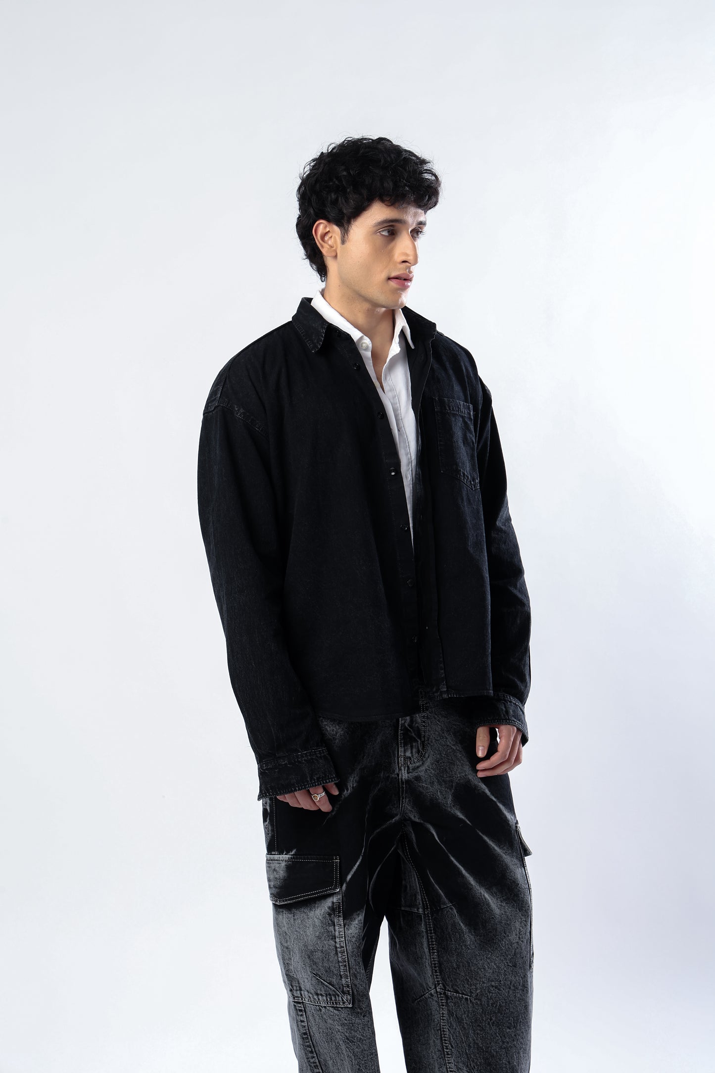 Charcoal Washed Denim Shirt