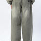 Olive Washed Denim Joggers