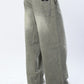 Olive Washed Denim Joggers