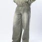 Olive Washed Denim Joggers
