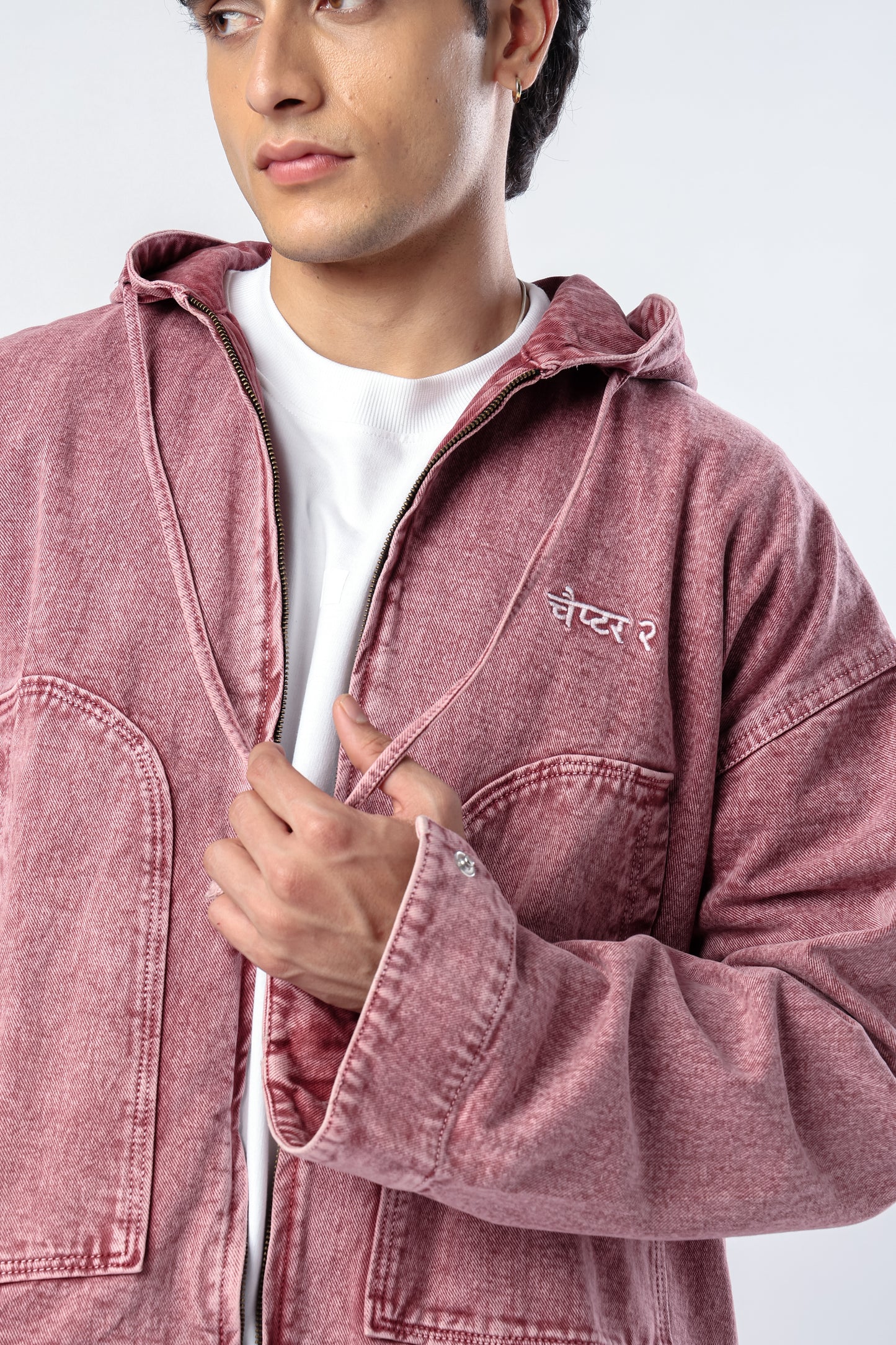 Pink Washed Overshirt Hoodie