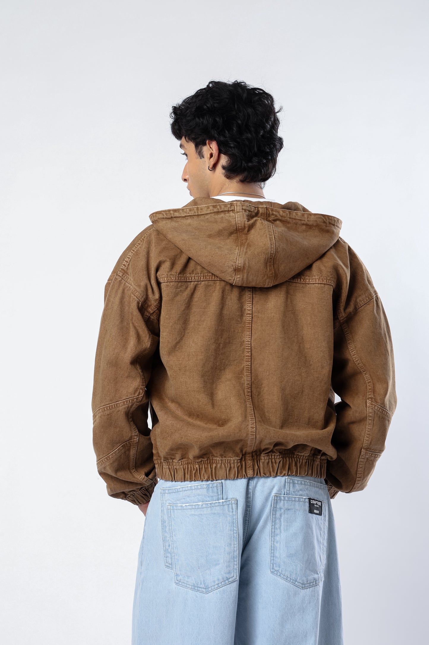 Mocha Brown Denim Hoodie
