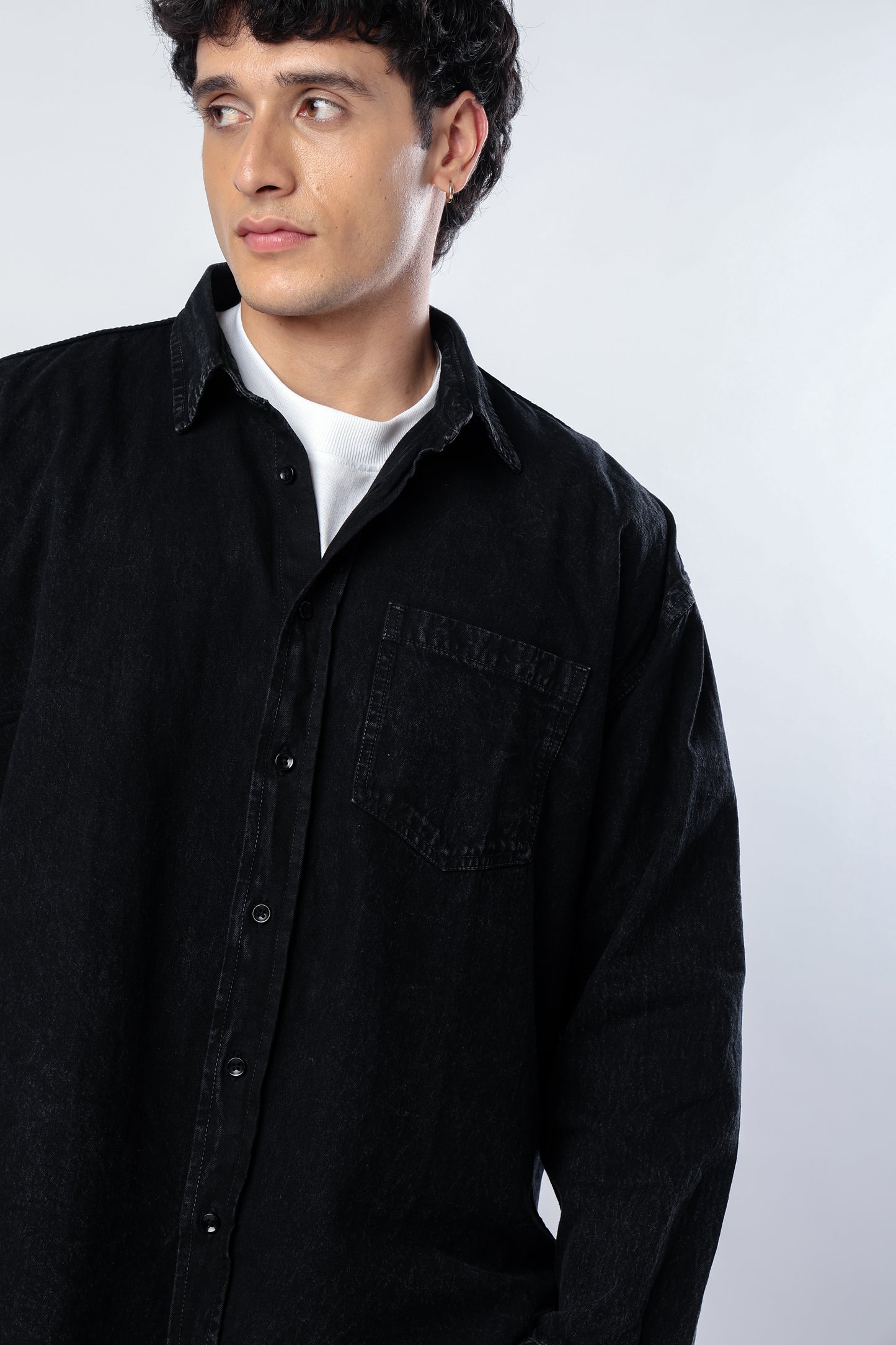 Charcoal Washed Denim Shirt