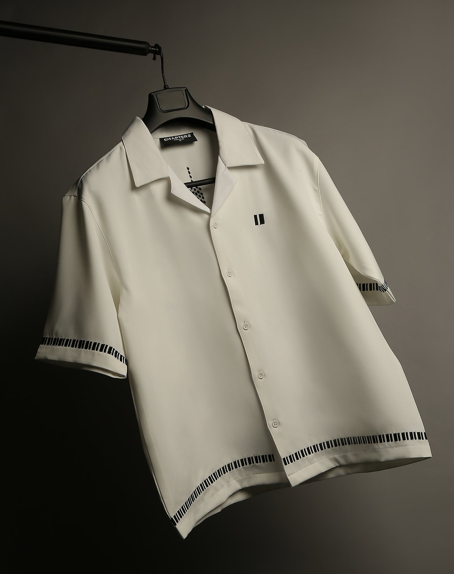 Sound of Silence White Bowling Shirt