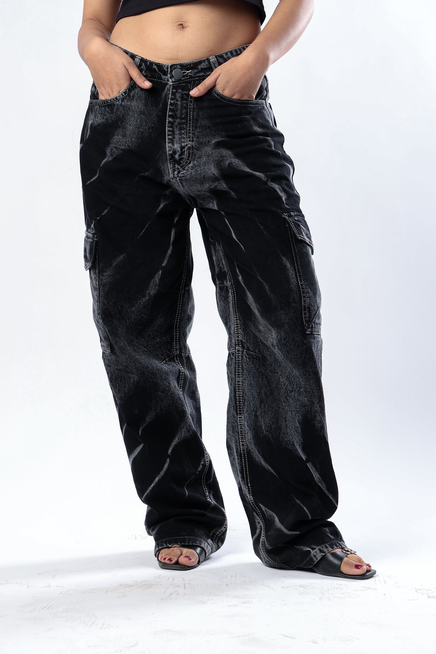 Black Fade Utility Cargos