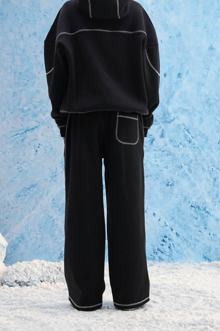 Black Contrast Stitch Sweatpant