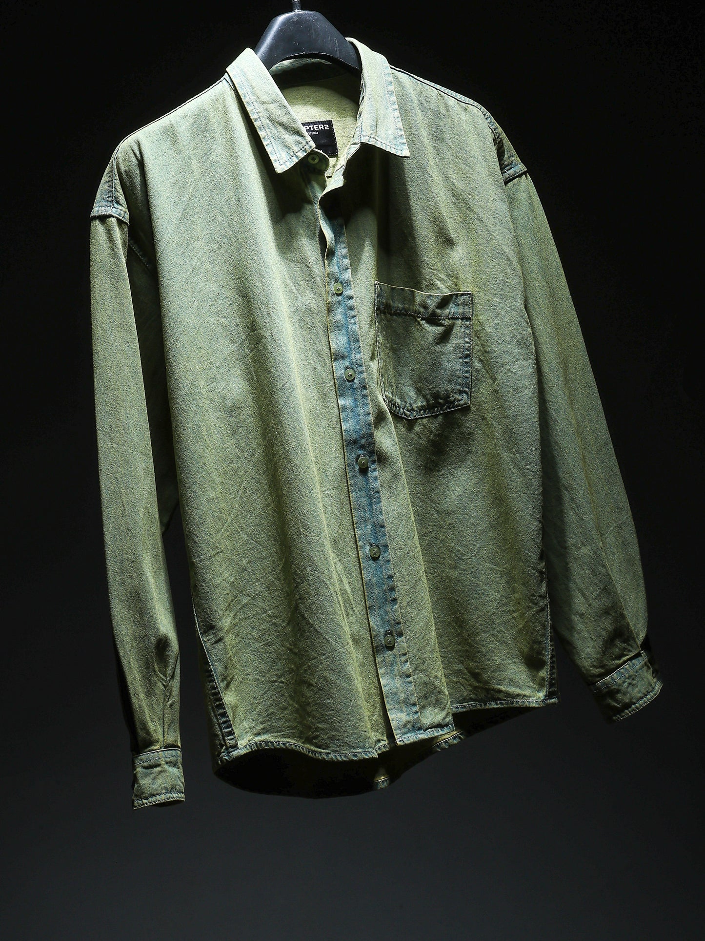 Washed Olive Denim Shirt