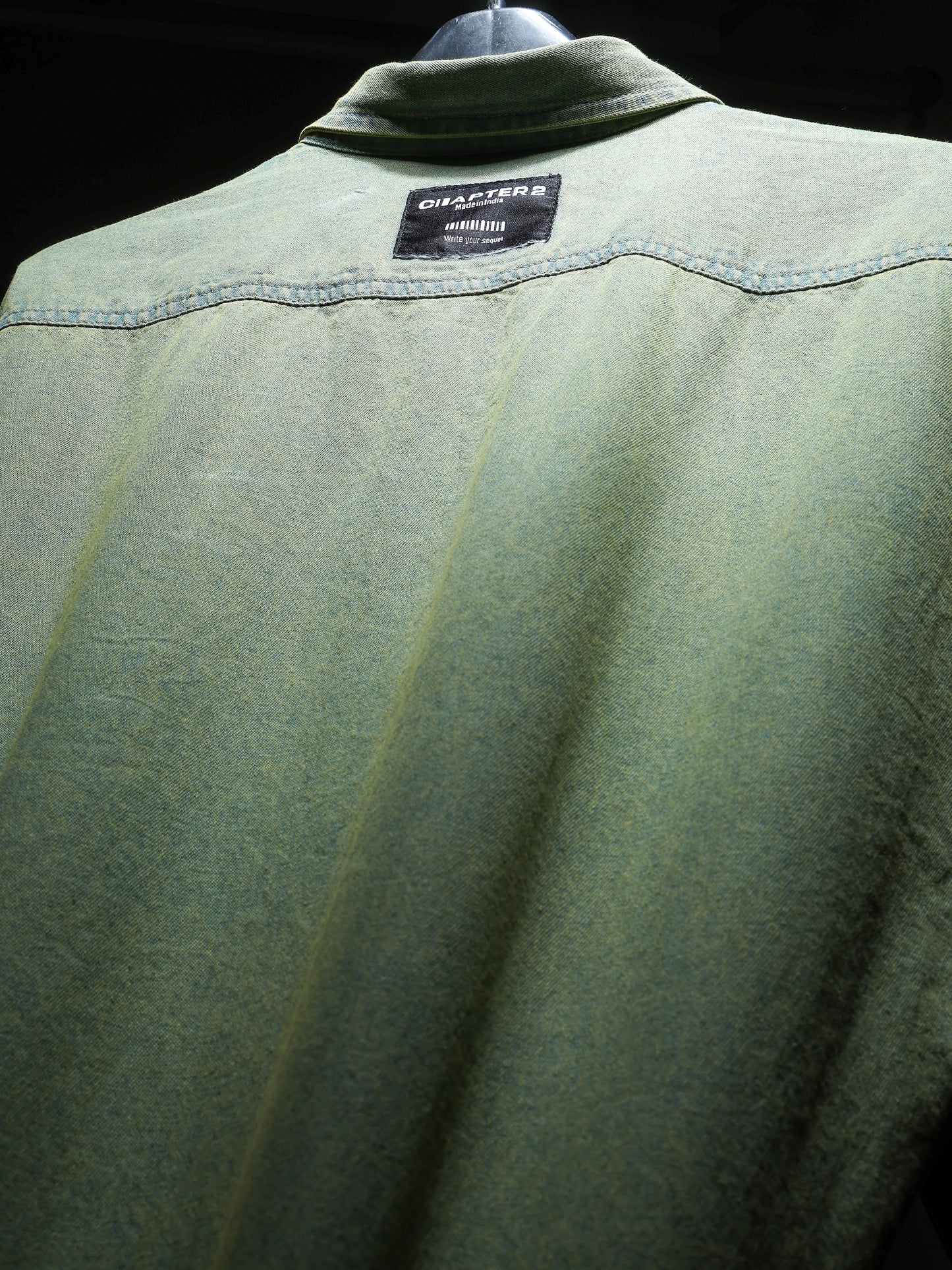 Washed Olive Denim Shirt