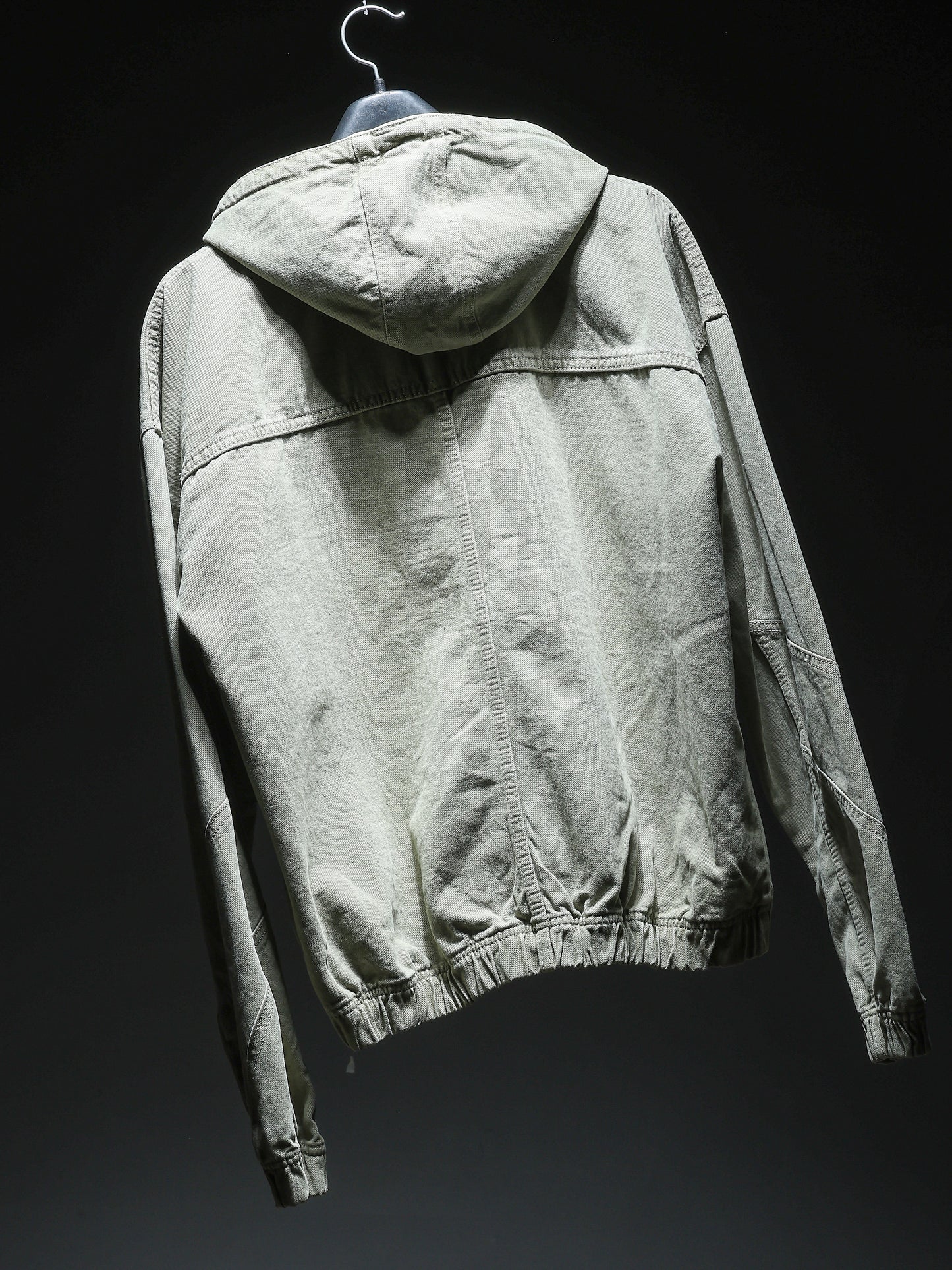 Olive Washed Denim Hoodie