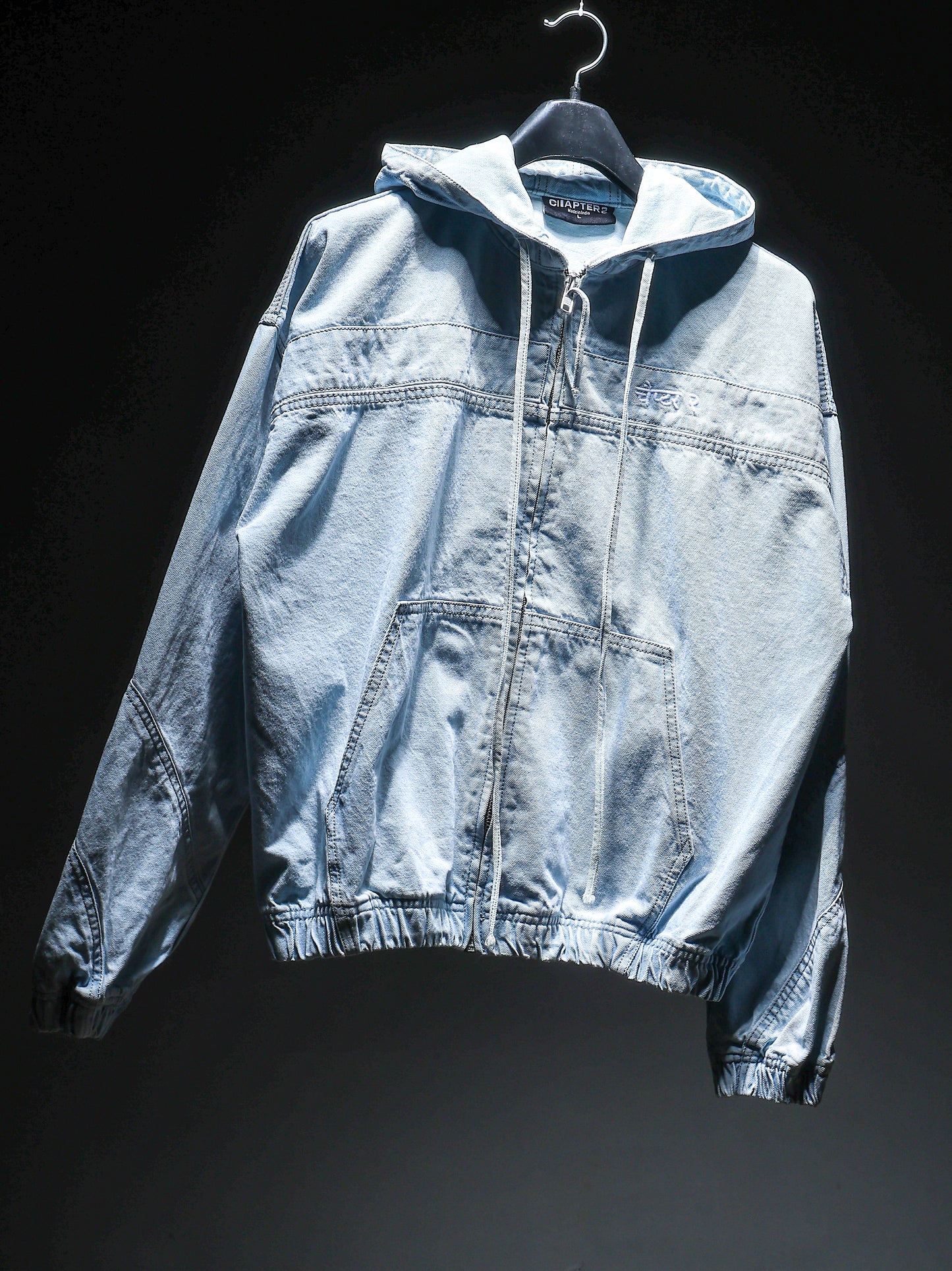 Light Blue Washed Denim Hoodie