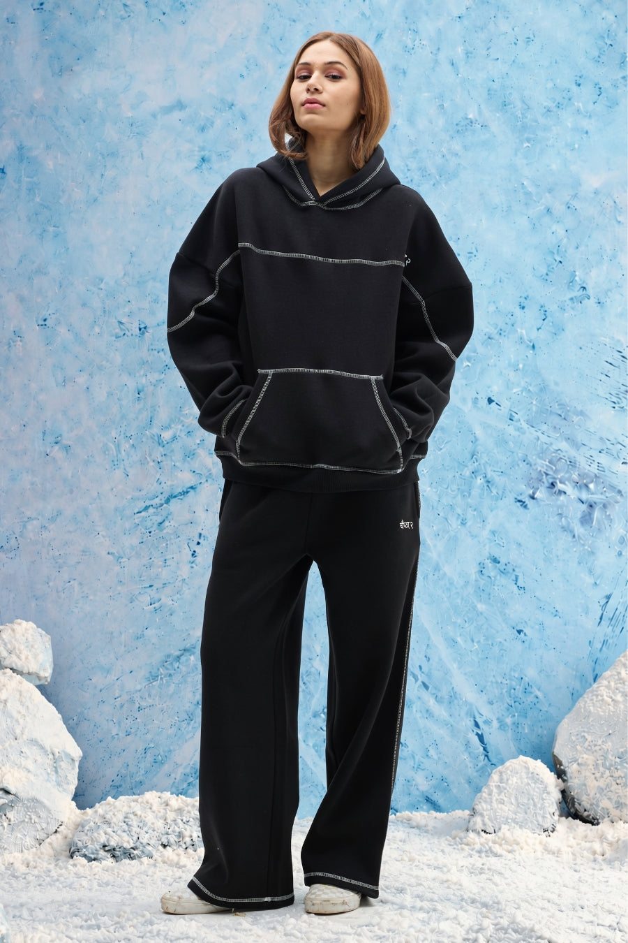 Black Contrast Stitch Sweatpant