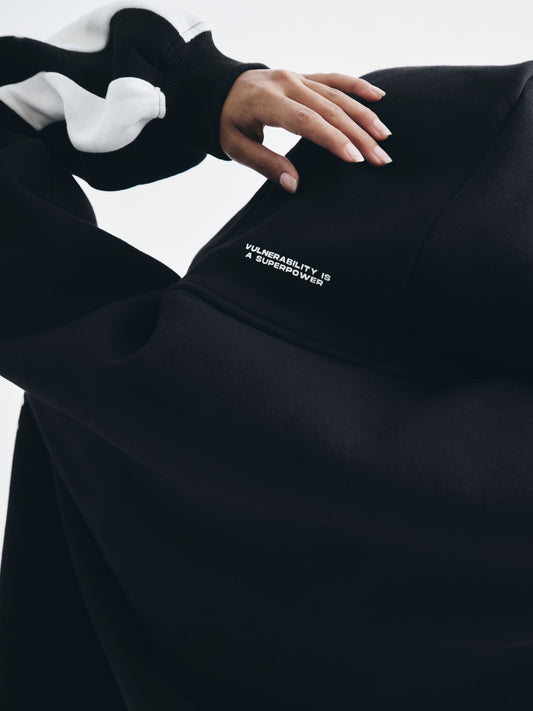 Black Everyday Zipper Hoodie