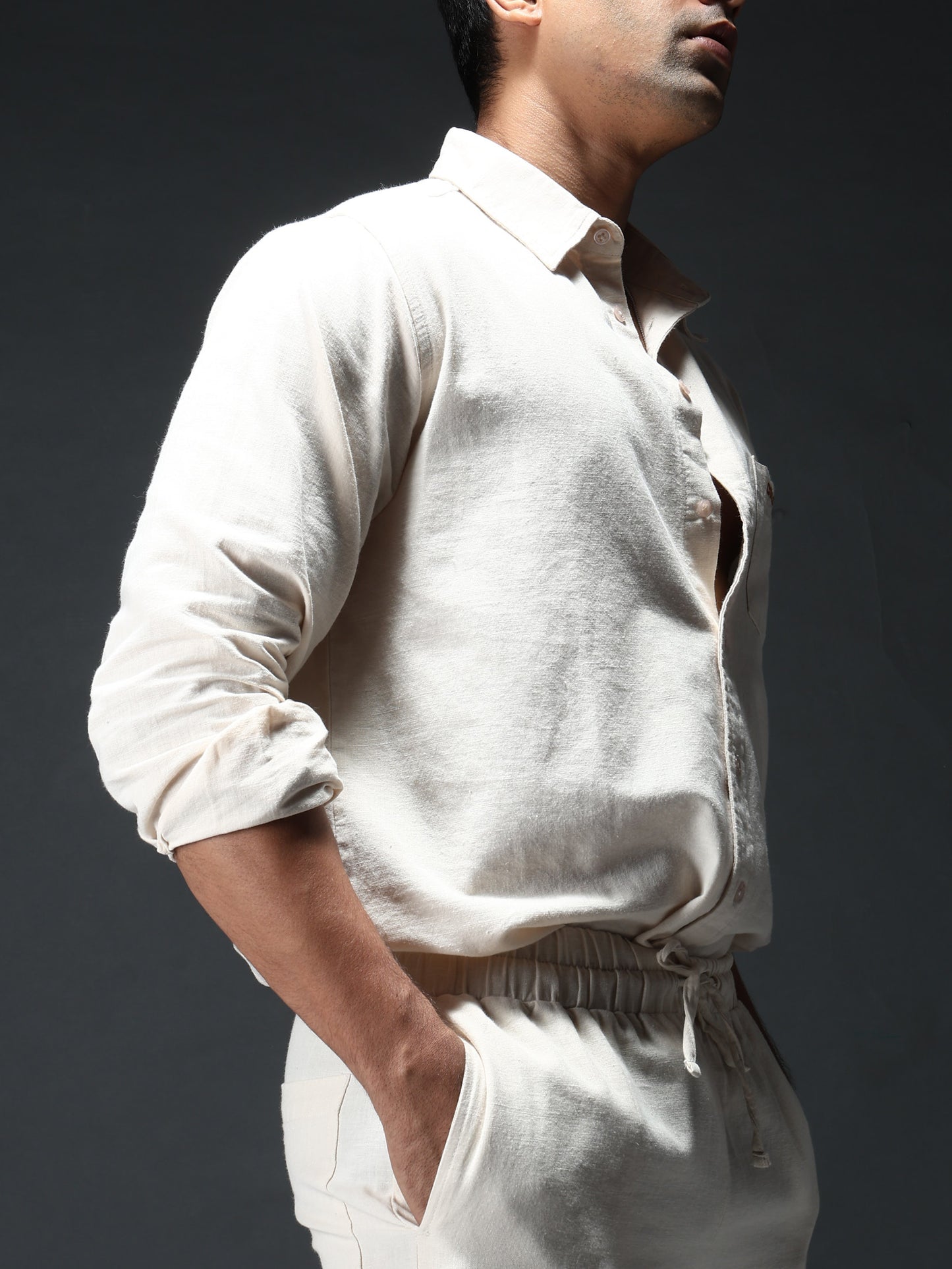 Off-White Linen-Cotton Co-Ord Set