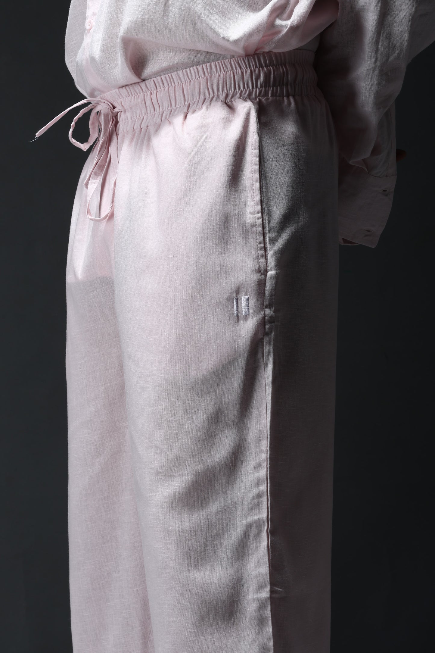 Baby Pink Boyfriend Linen Co-Ord Set