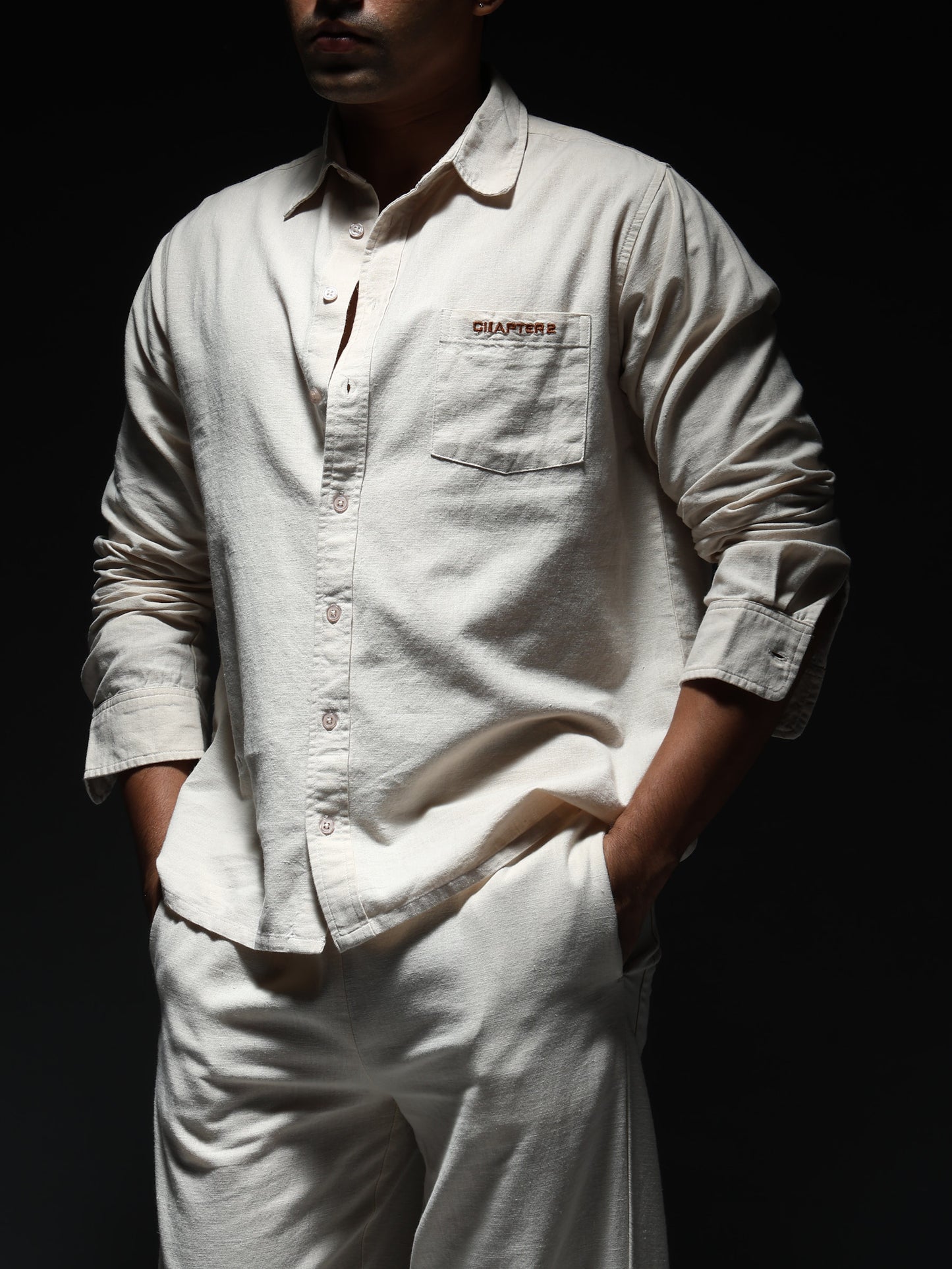 Off-White Linen-Cotton Co-Ord Set