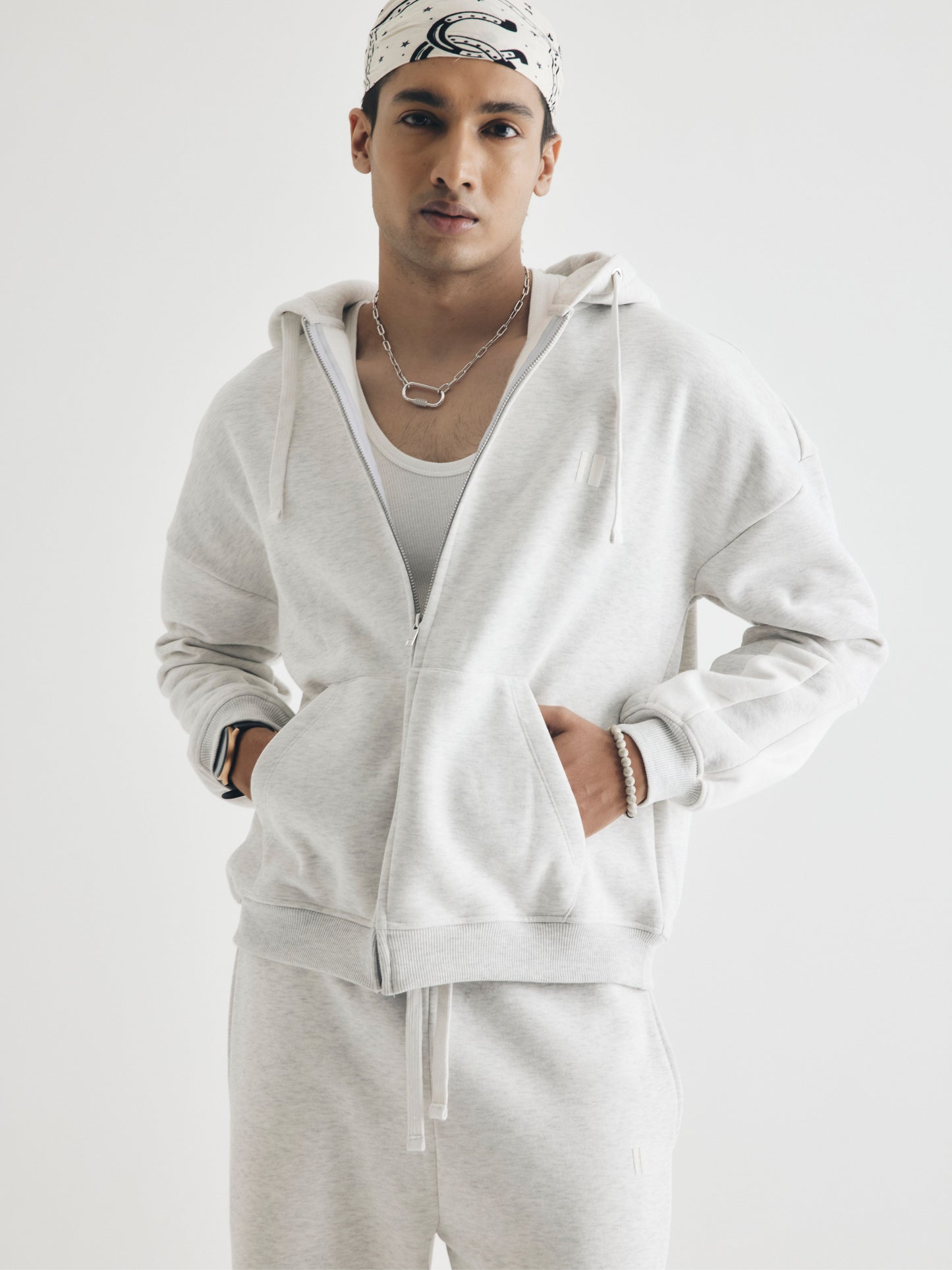Grey Everyday Zipper Hoodie + Sweatpants Set
