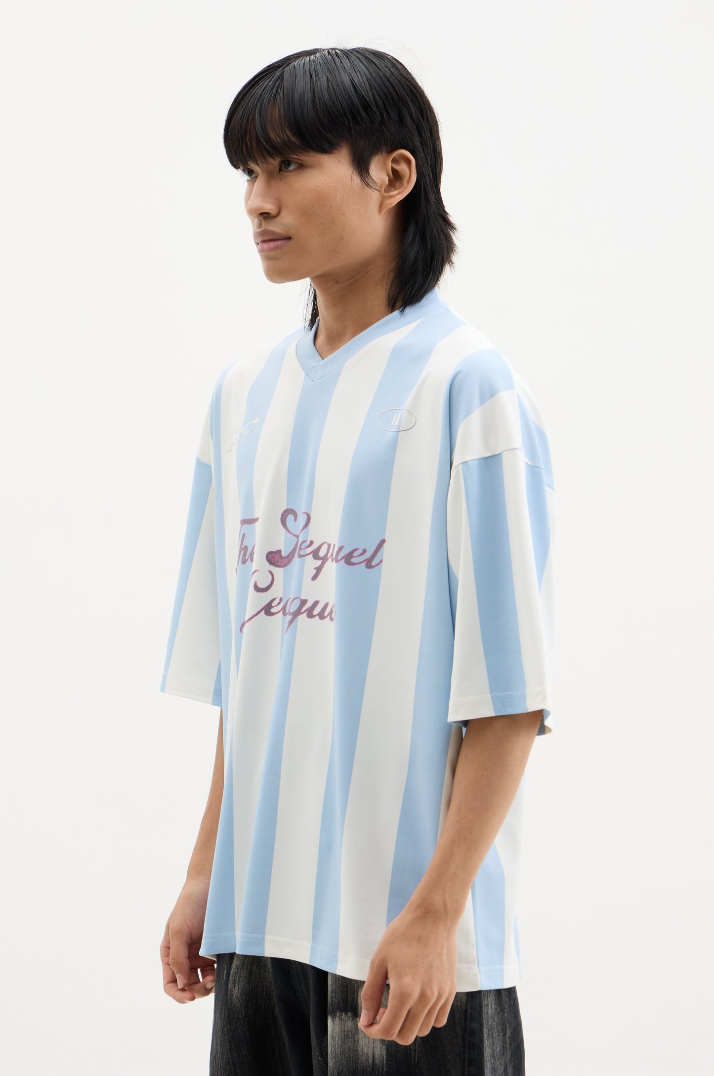 White and Blue Striped Jersey