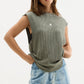 Olive Wash Waffle Vest