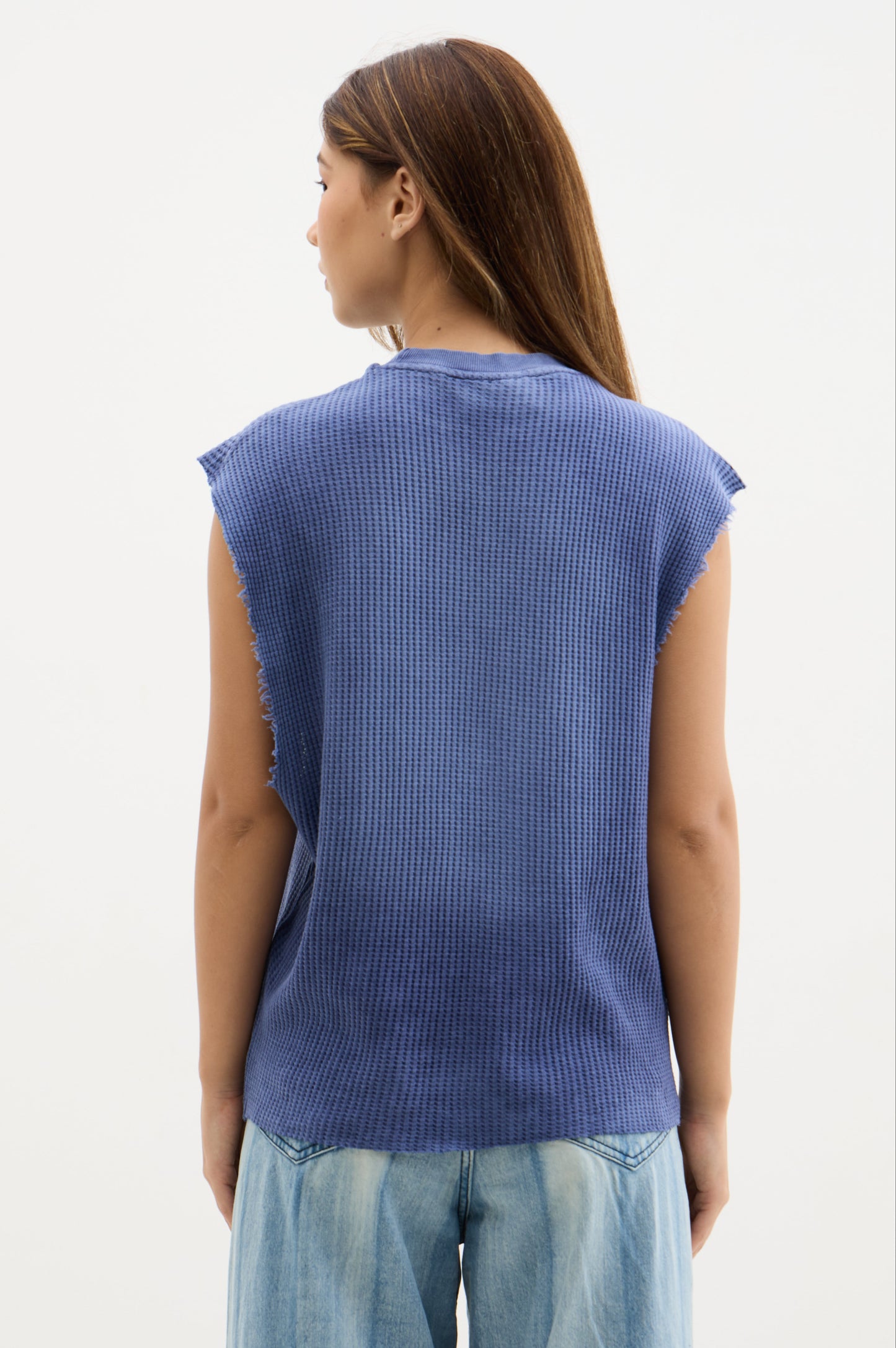 Blue Wash Waffle Vest