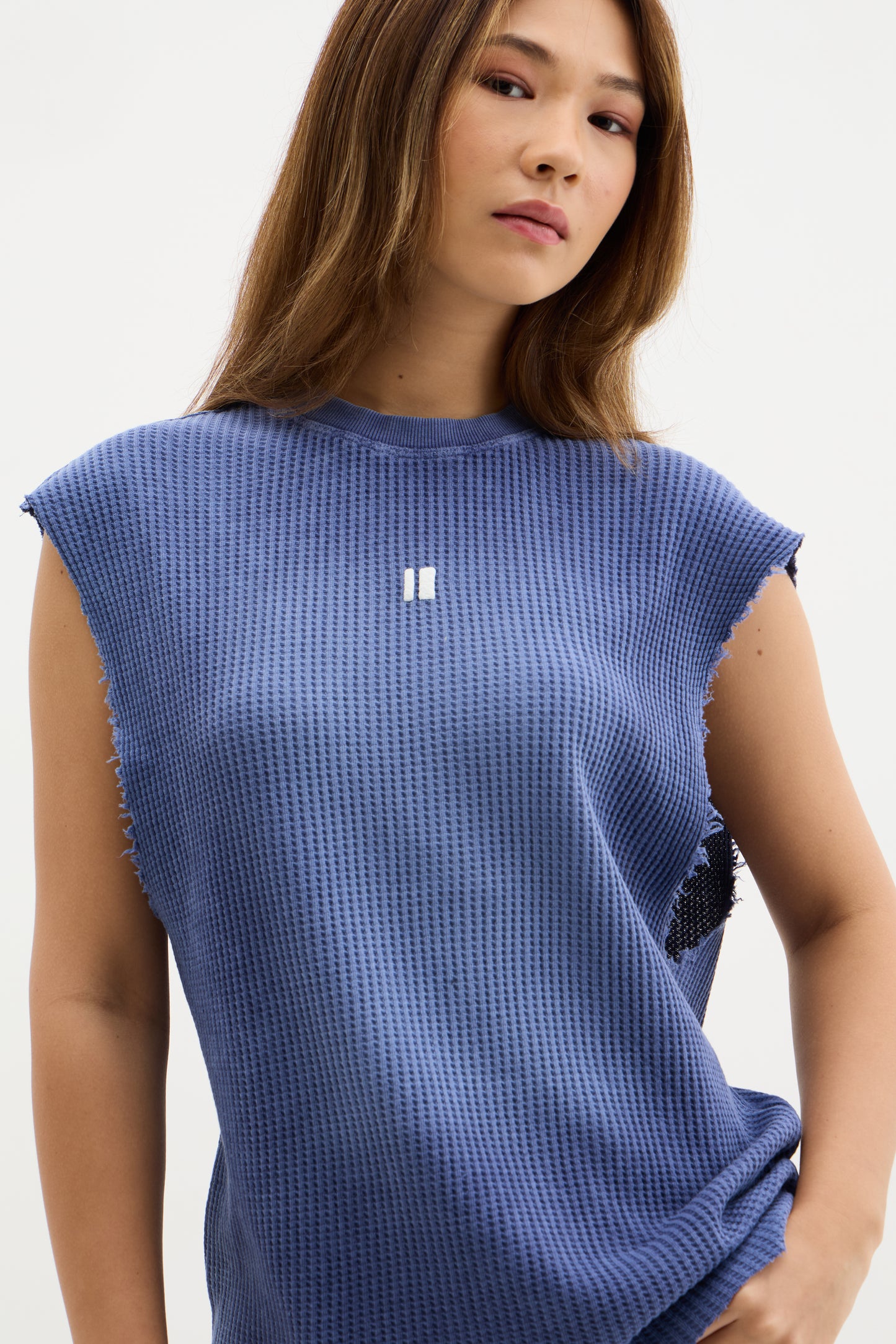 Blue Wash Waffle Vest