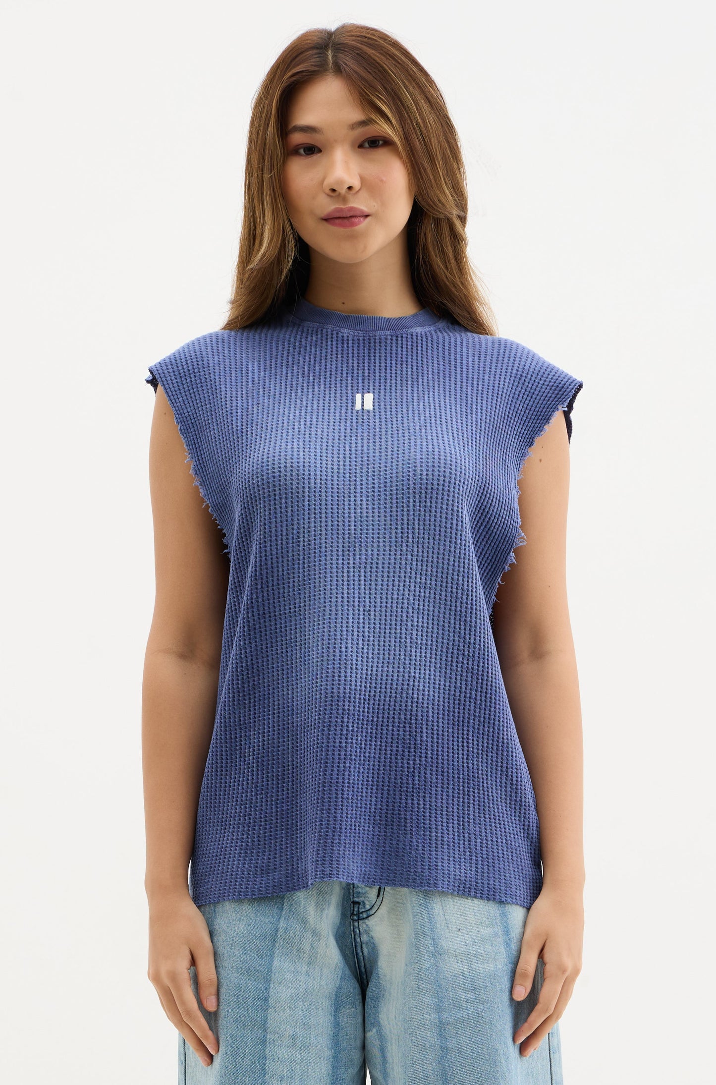 Blue Wash Waffle Vest