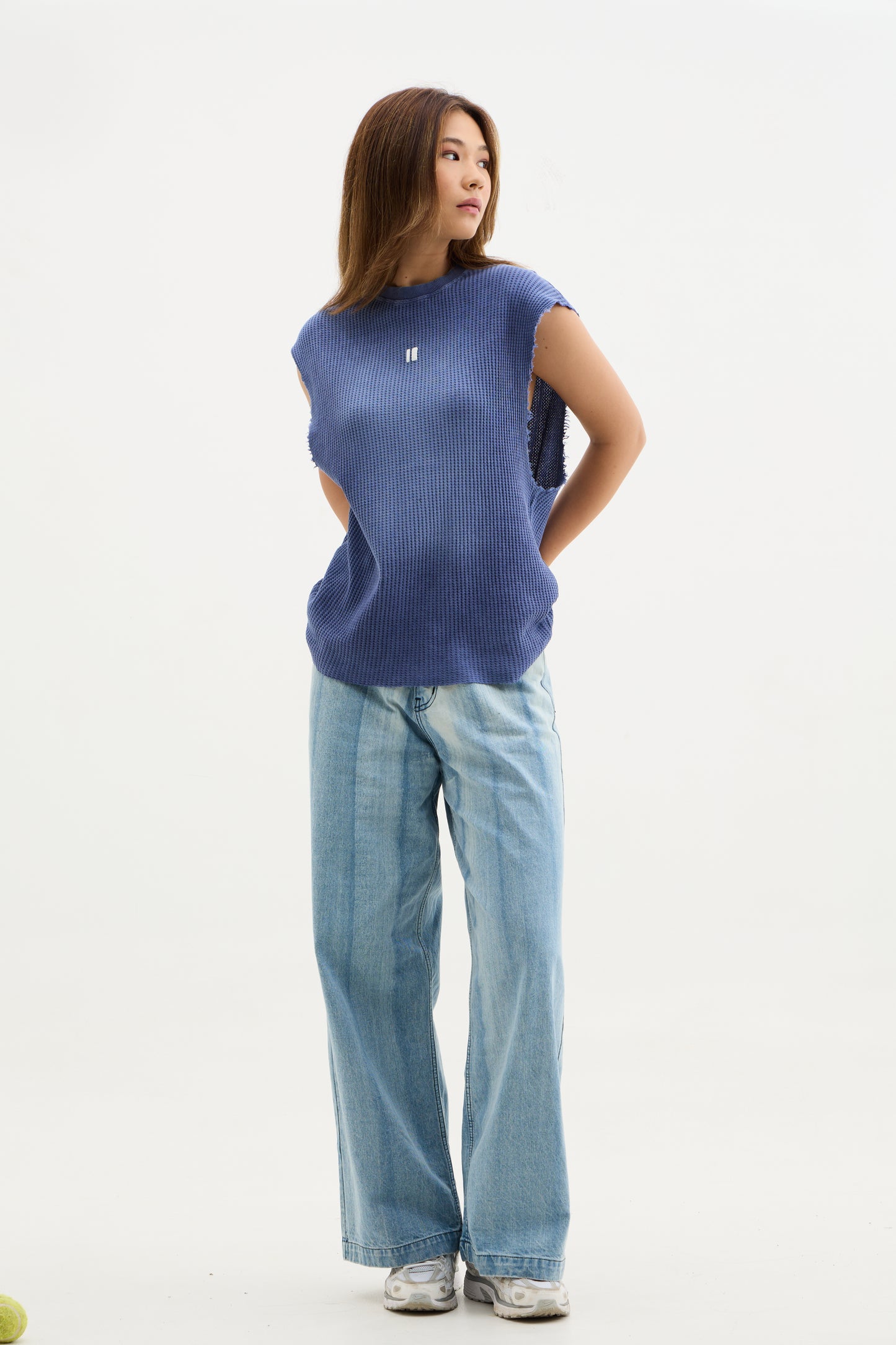Blue Wash Waffle Vest