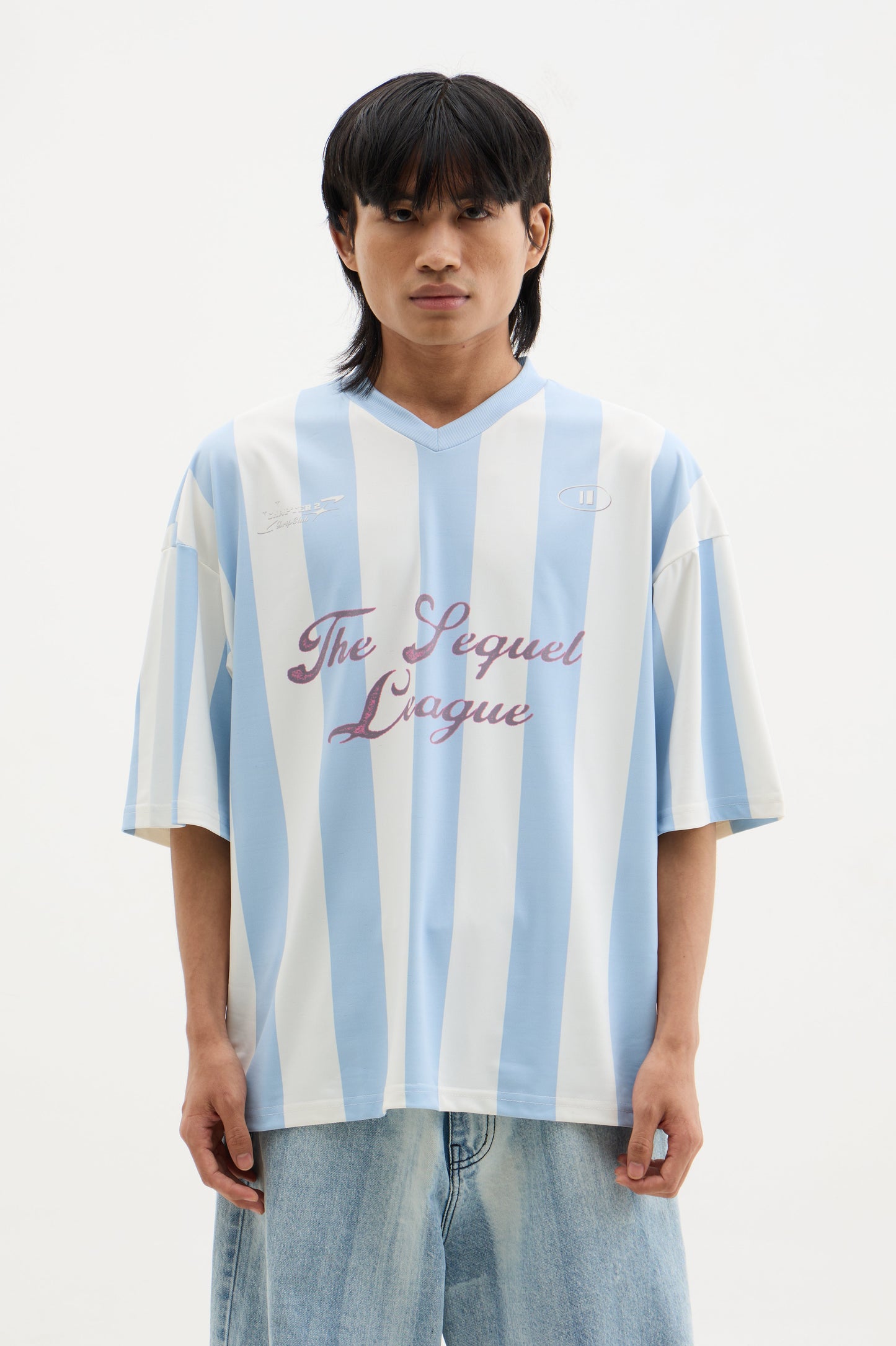 White and Blue Striped Jersey