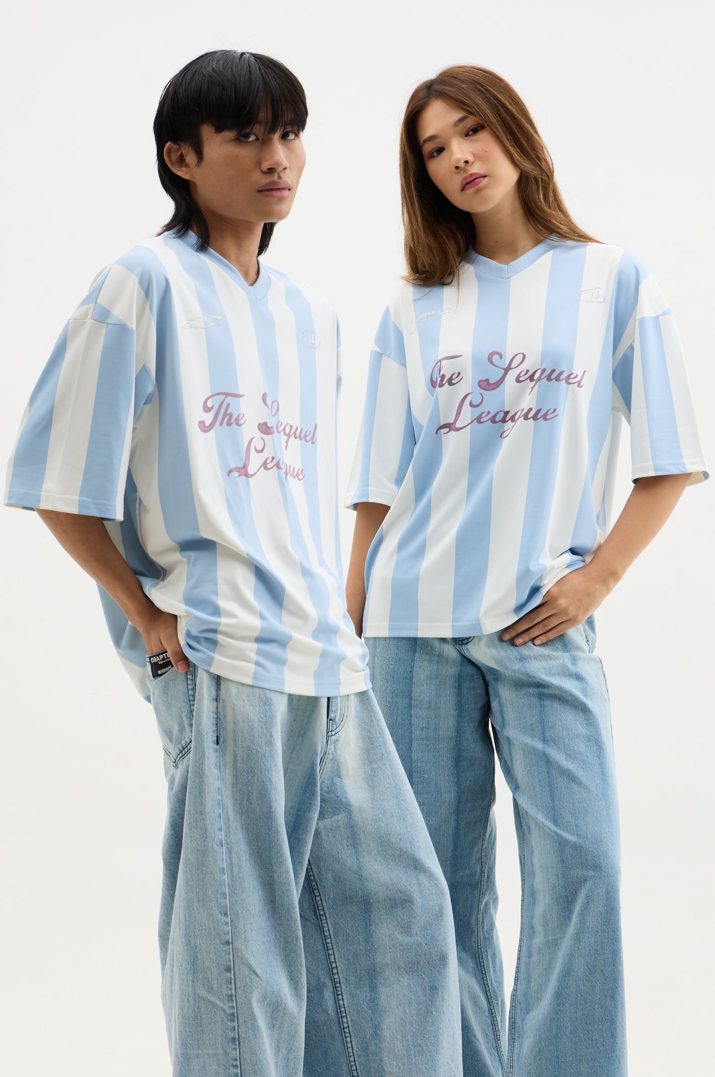 White and Blue Striped Jersey