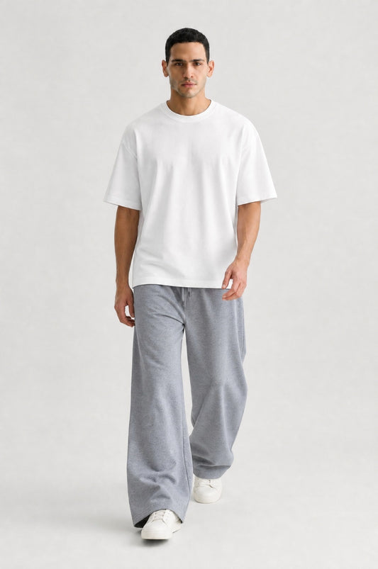 Grey Melange Baggy Joggers