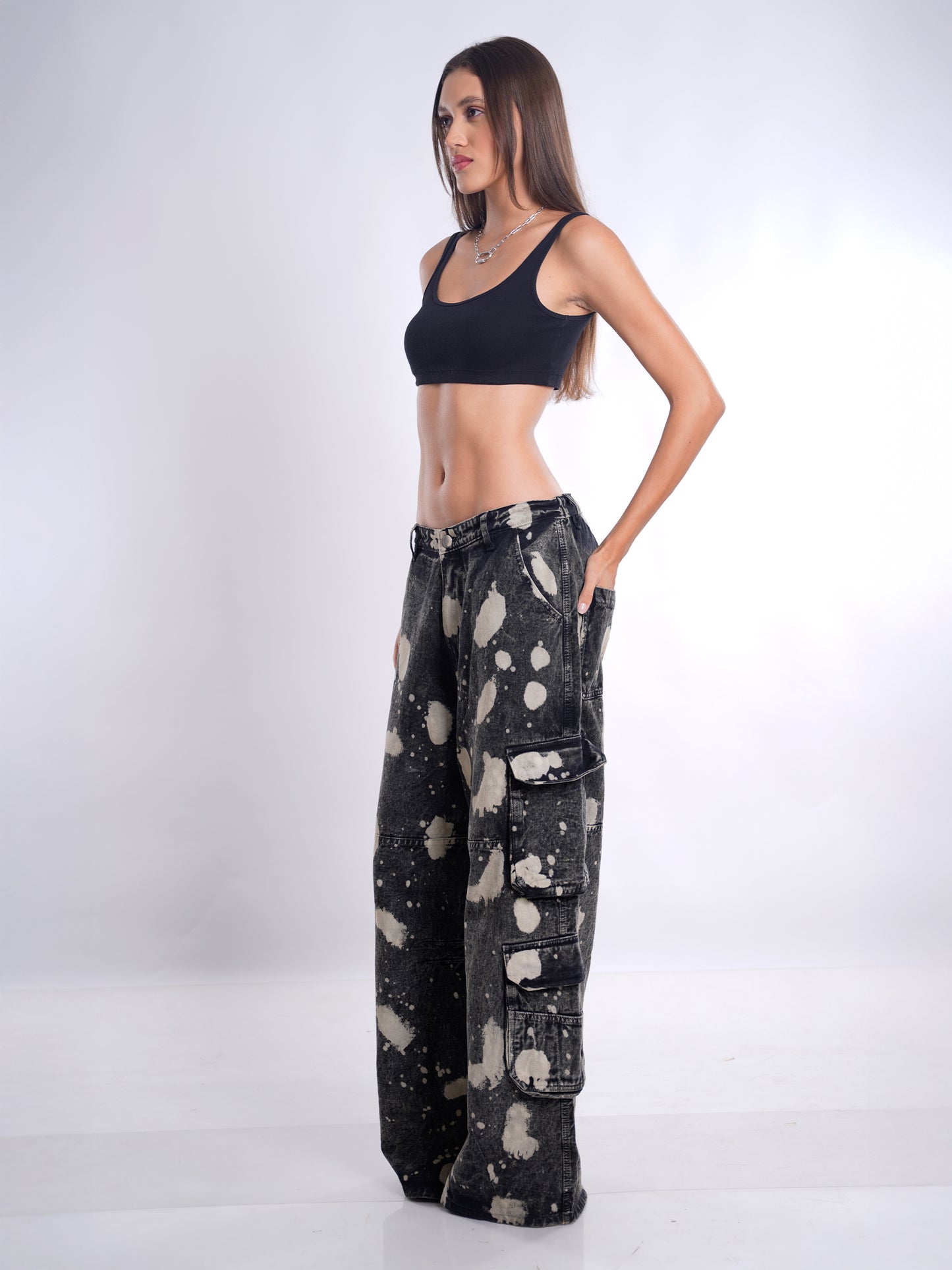 Black Hypo Denim Cargo