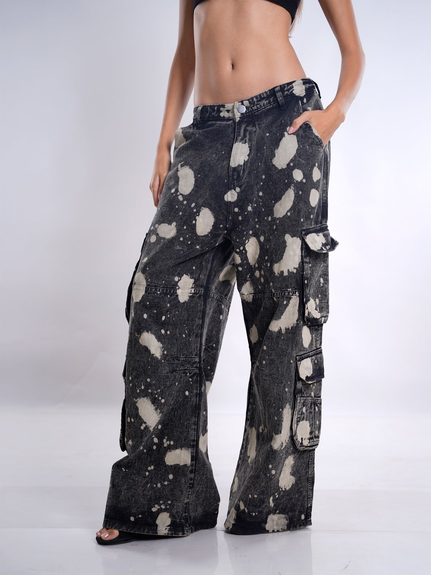 Black Hypo Denim Cargo