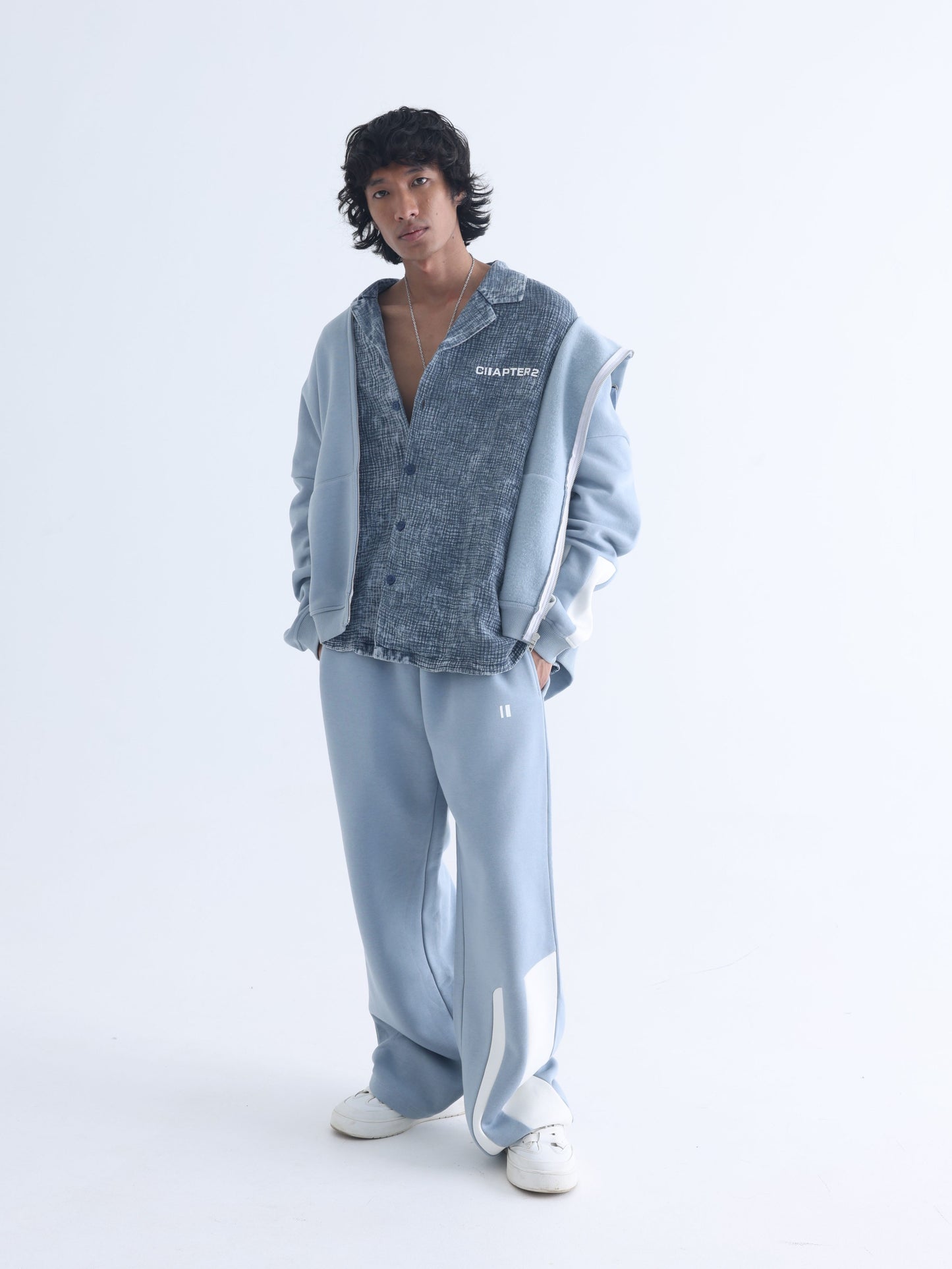 Pastel Blue Everyday Zipper Hoodie + Sweatpants Set