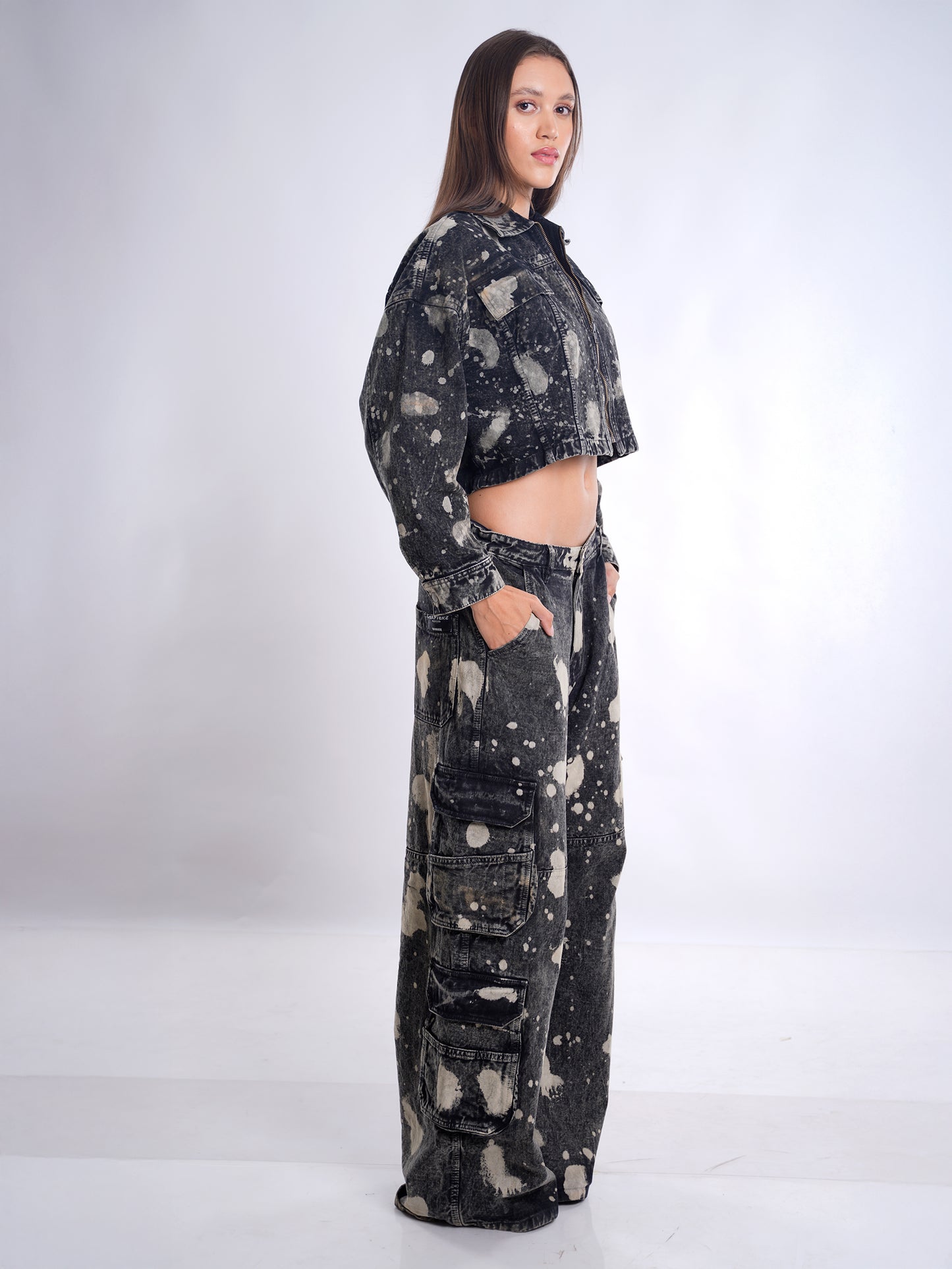 Black Hypo Denim Cropped Jacket