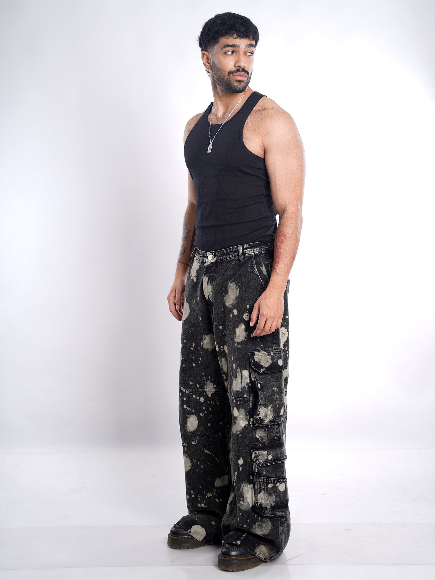 Black Hypo Denim Cargo