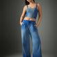 Spray Washed Blue Set