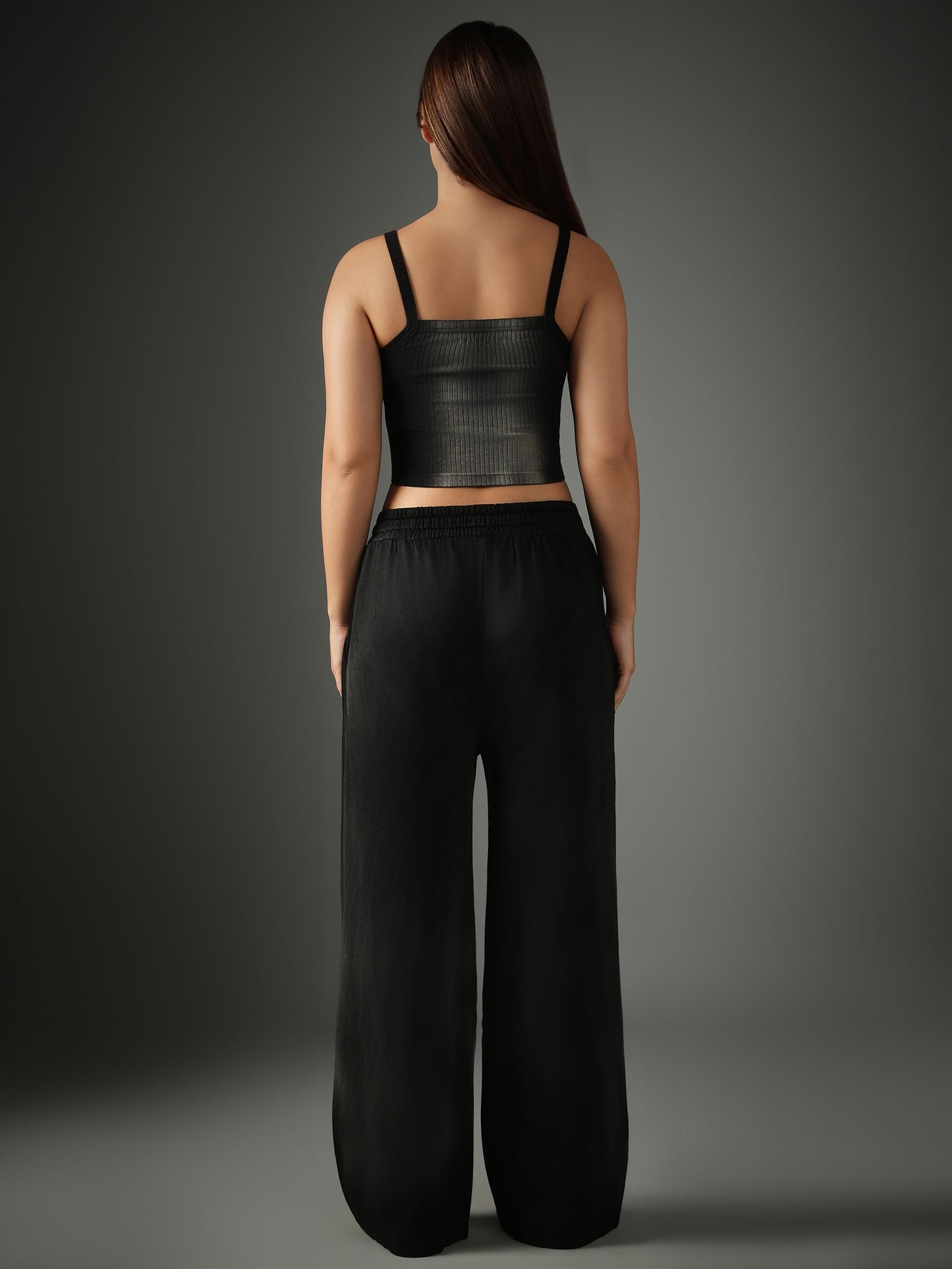 Chapter2Drip Black spray-washed crop top — view 4