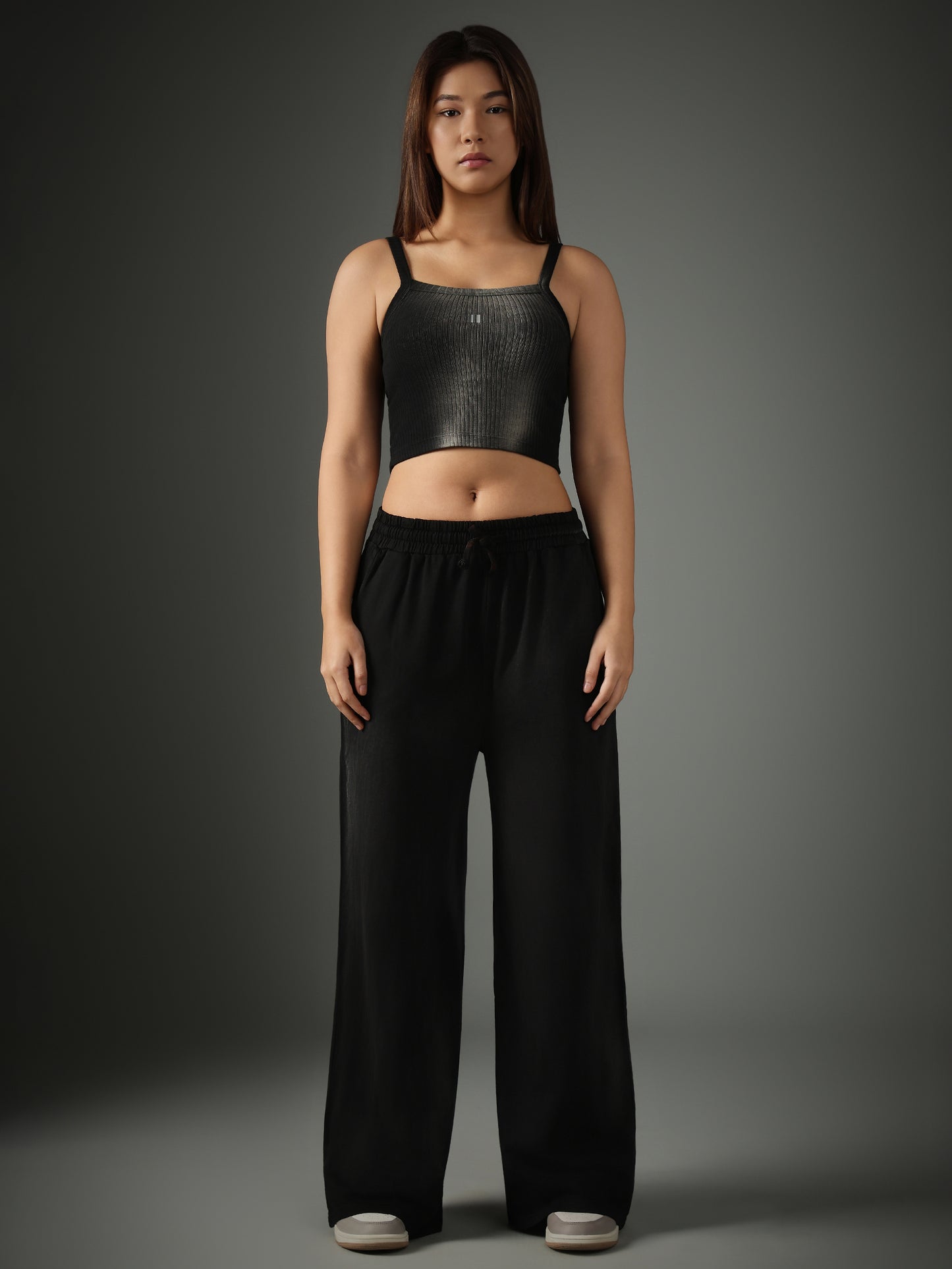 Chapter2Drip Black spray-washed crop top — view 3