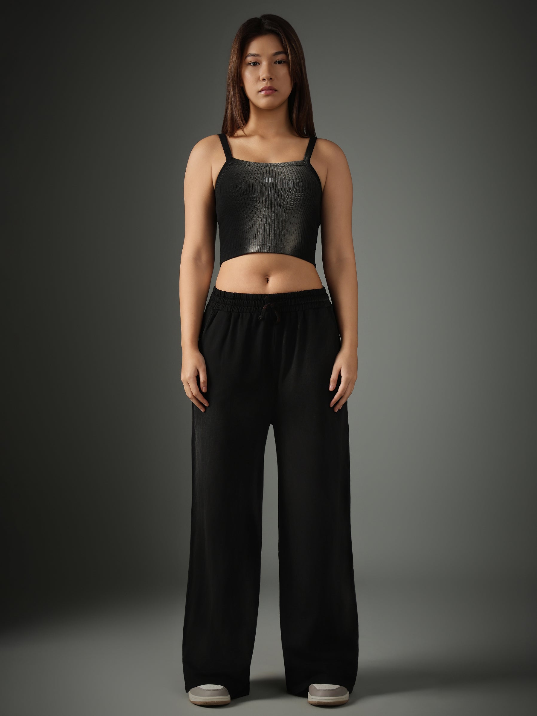 Chapter2Drip Black spray-washed crop top — view 3