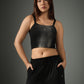 Chapter2Drip Black spray-washed crop top