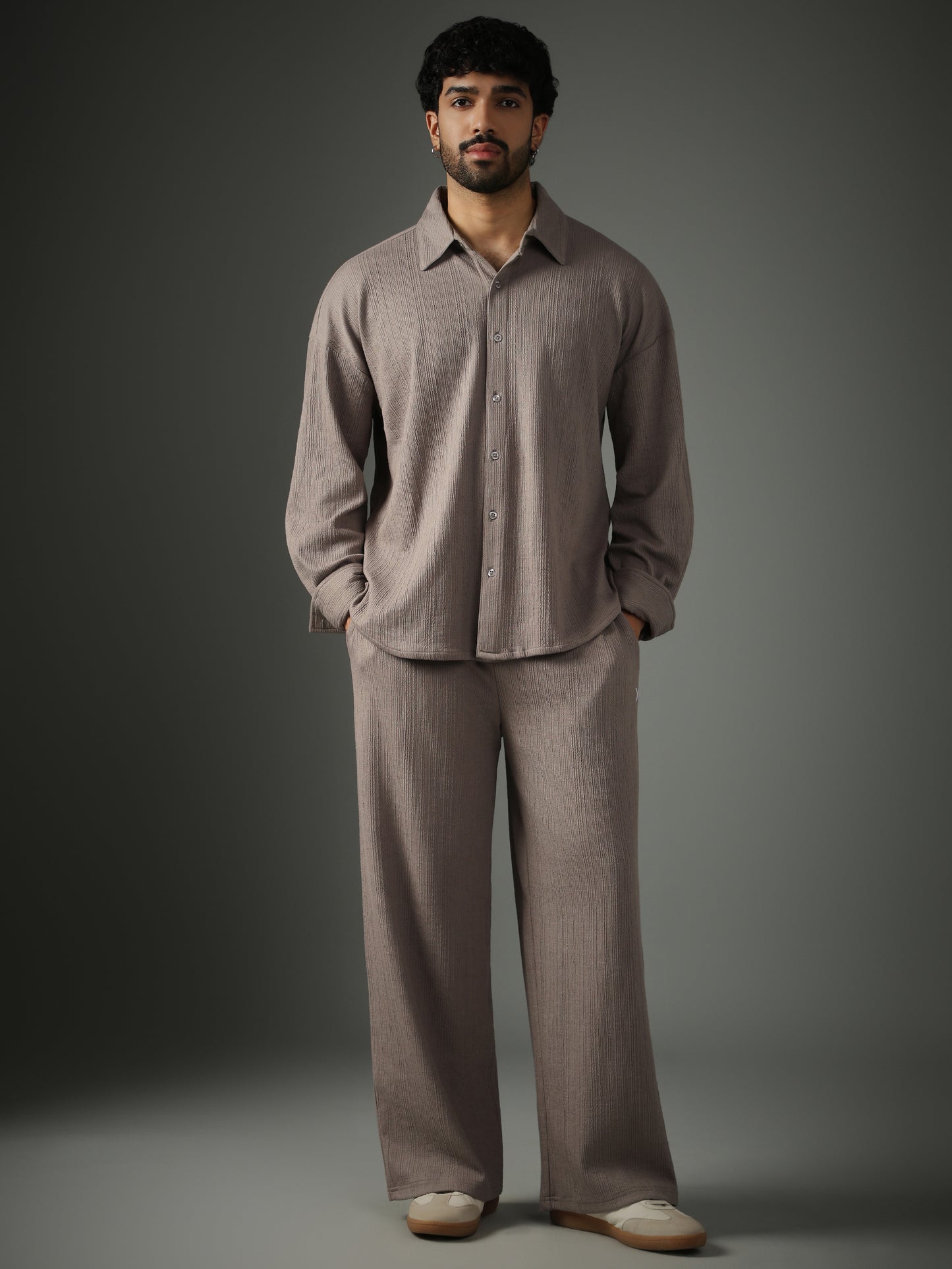 Cross Knit Grey Set