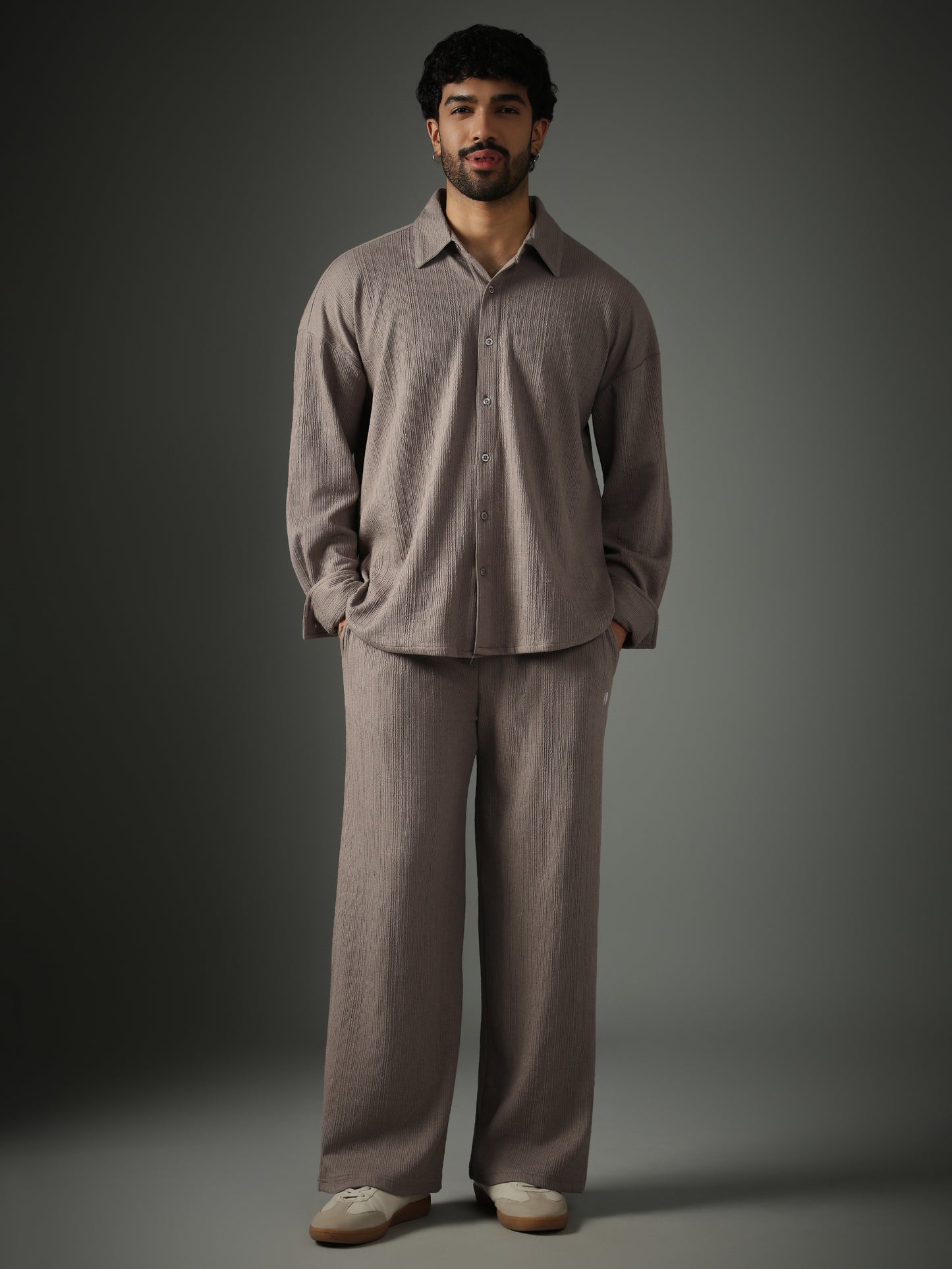 Cross Knit Grey Set