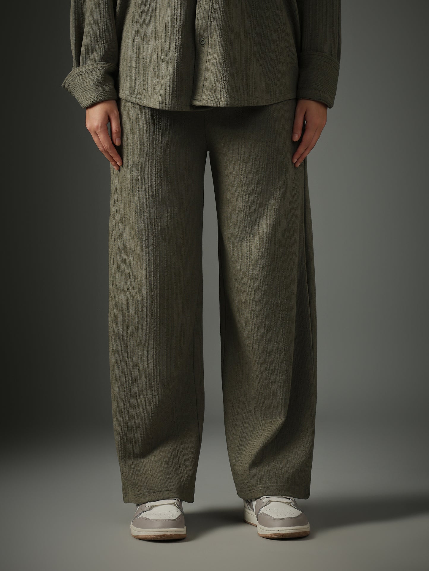 Cross Knit Olive Set