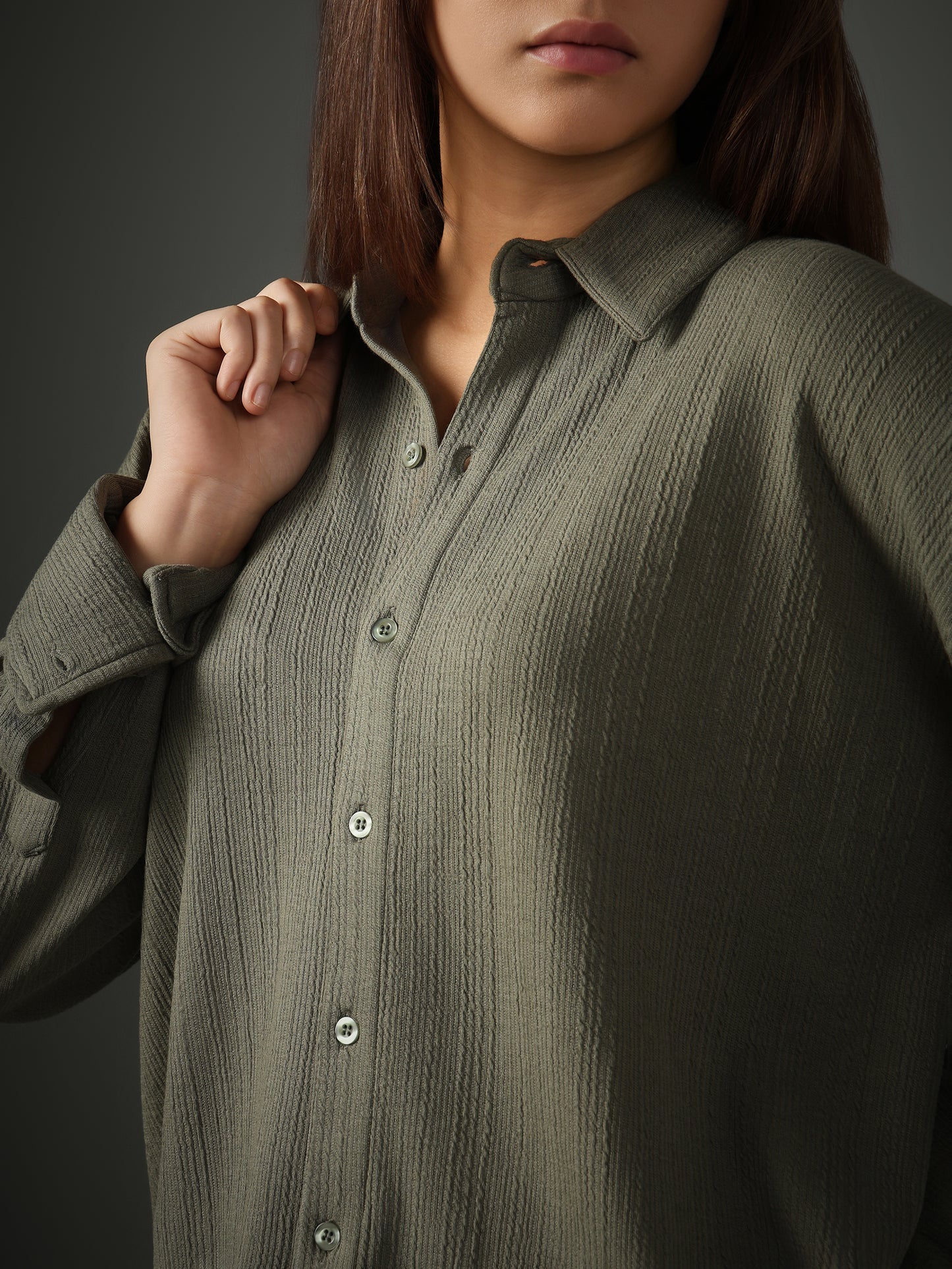 Cross Knit Olive Set