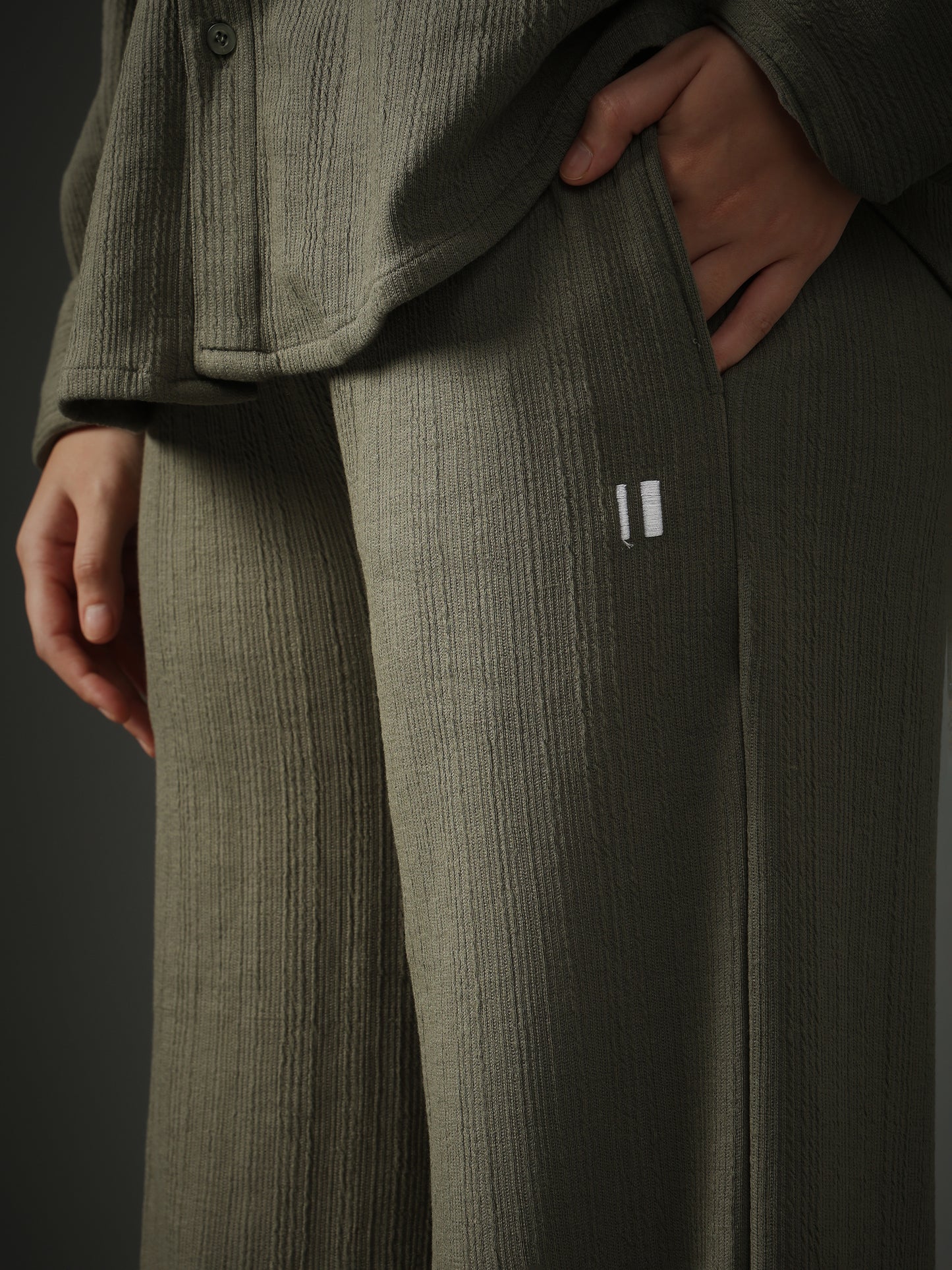 Cross Knit Olive Set