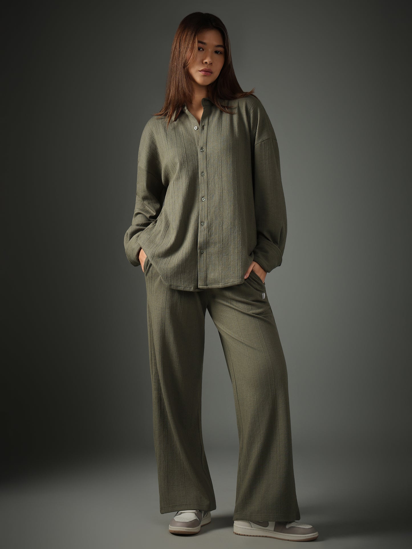 Cross Knit Olive Set