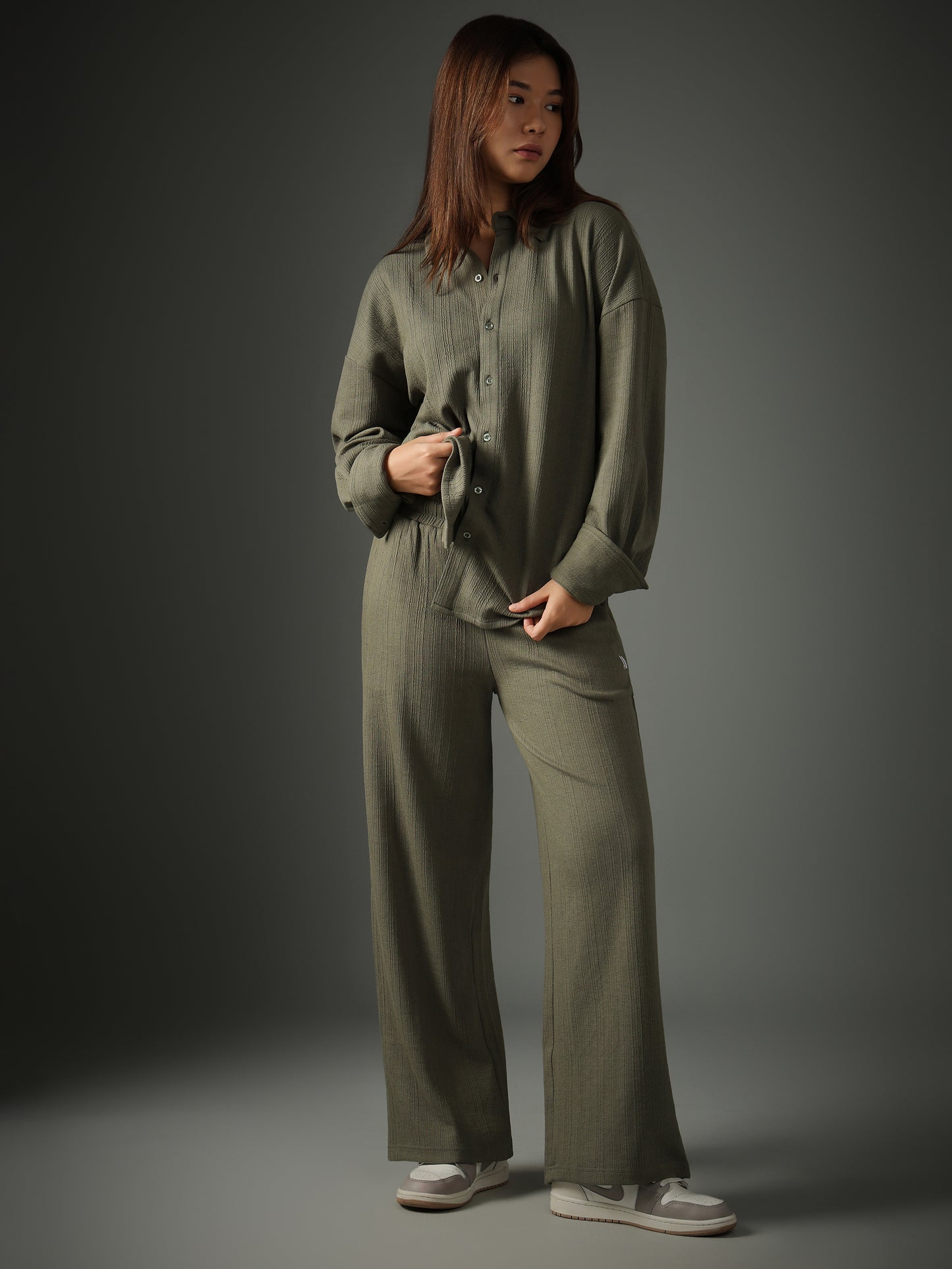 Cross Knit Olive Set